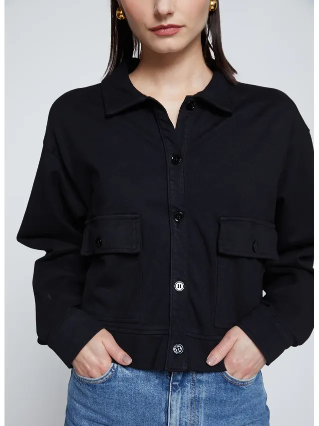 Stateside Ponte Cropped Jacket in Black
