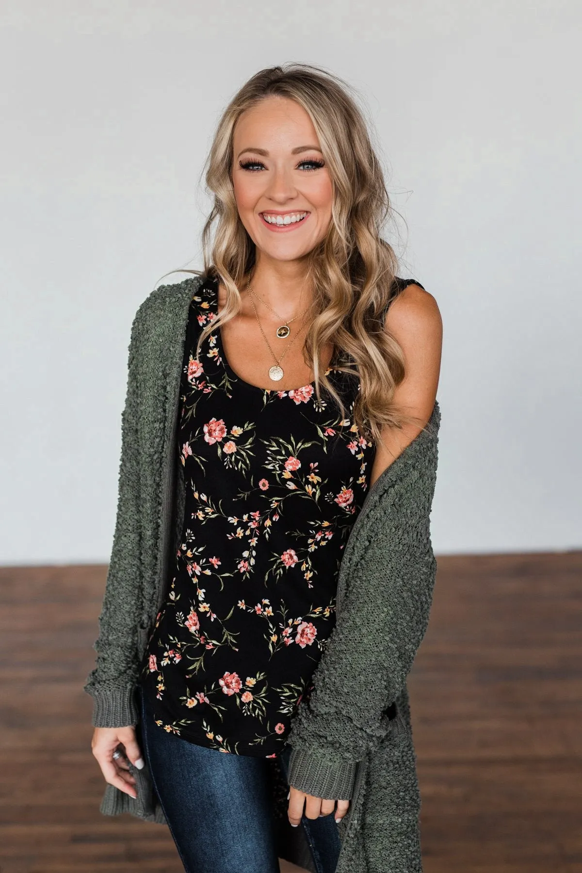 Stealing Glances Popcorn Knit Cardigan- Olive
