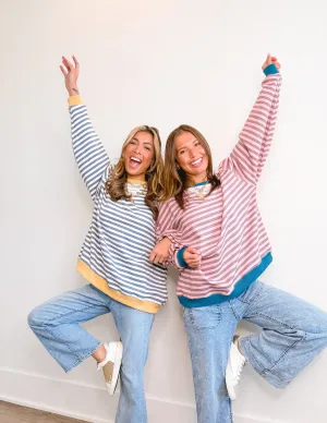 Stipe it Up Sweater (Lavender)