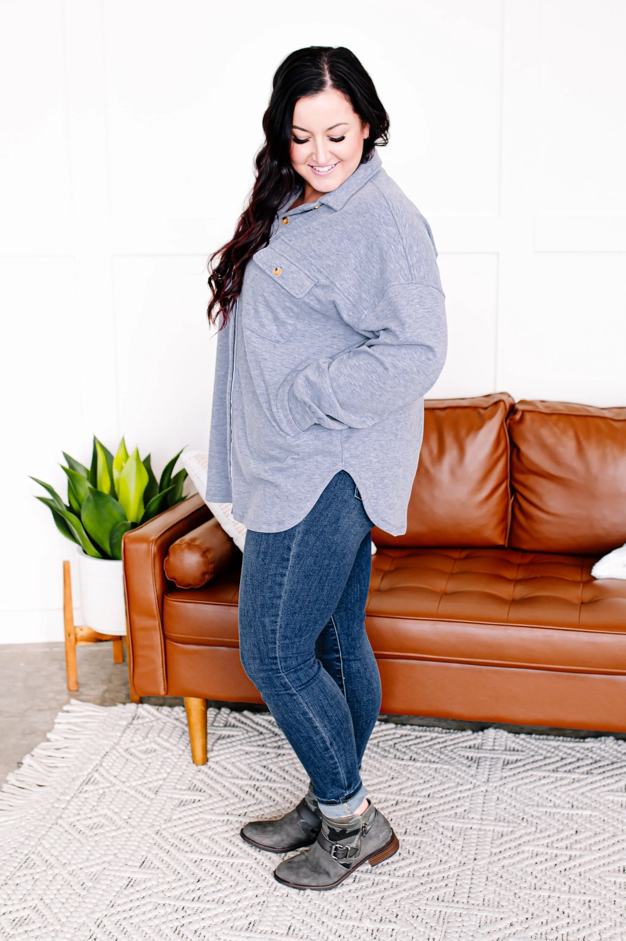 Stocking Full Of Coal Fleece Shirket In Sky Blue