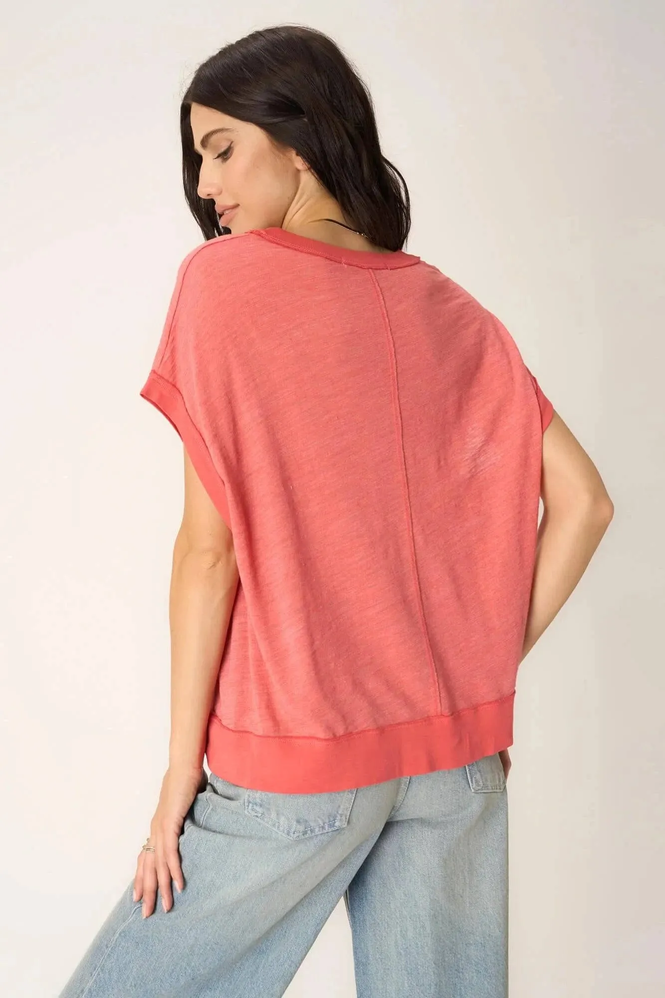 Stop Playin Textured Tee by Project Social T | Sunset Coral