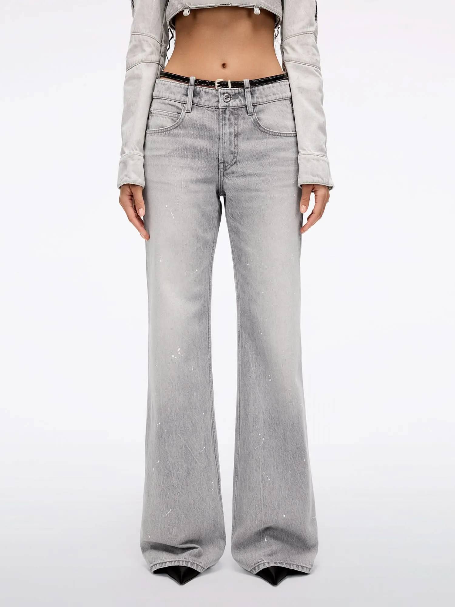 Straight-Leg Belted Jeans