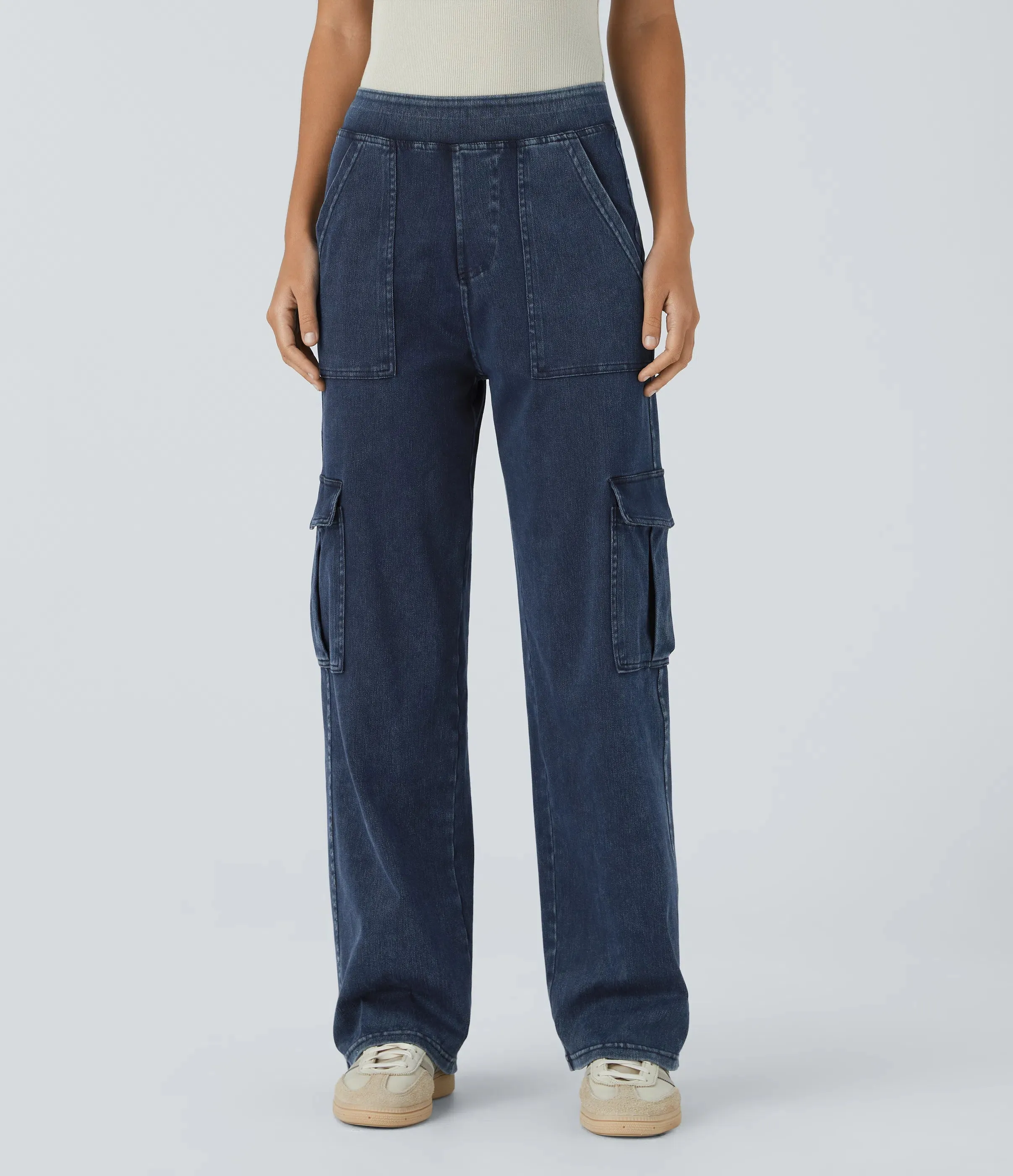 Straight Leg Cargo Jeans