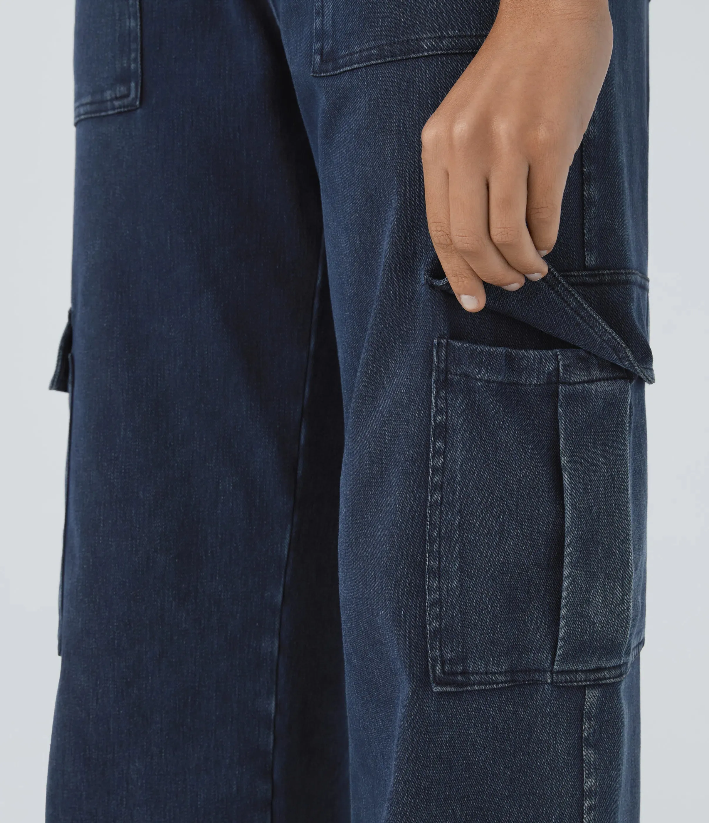 Straight Leg Cargo Jeans