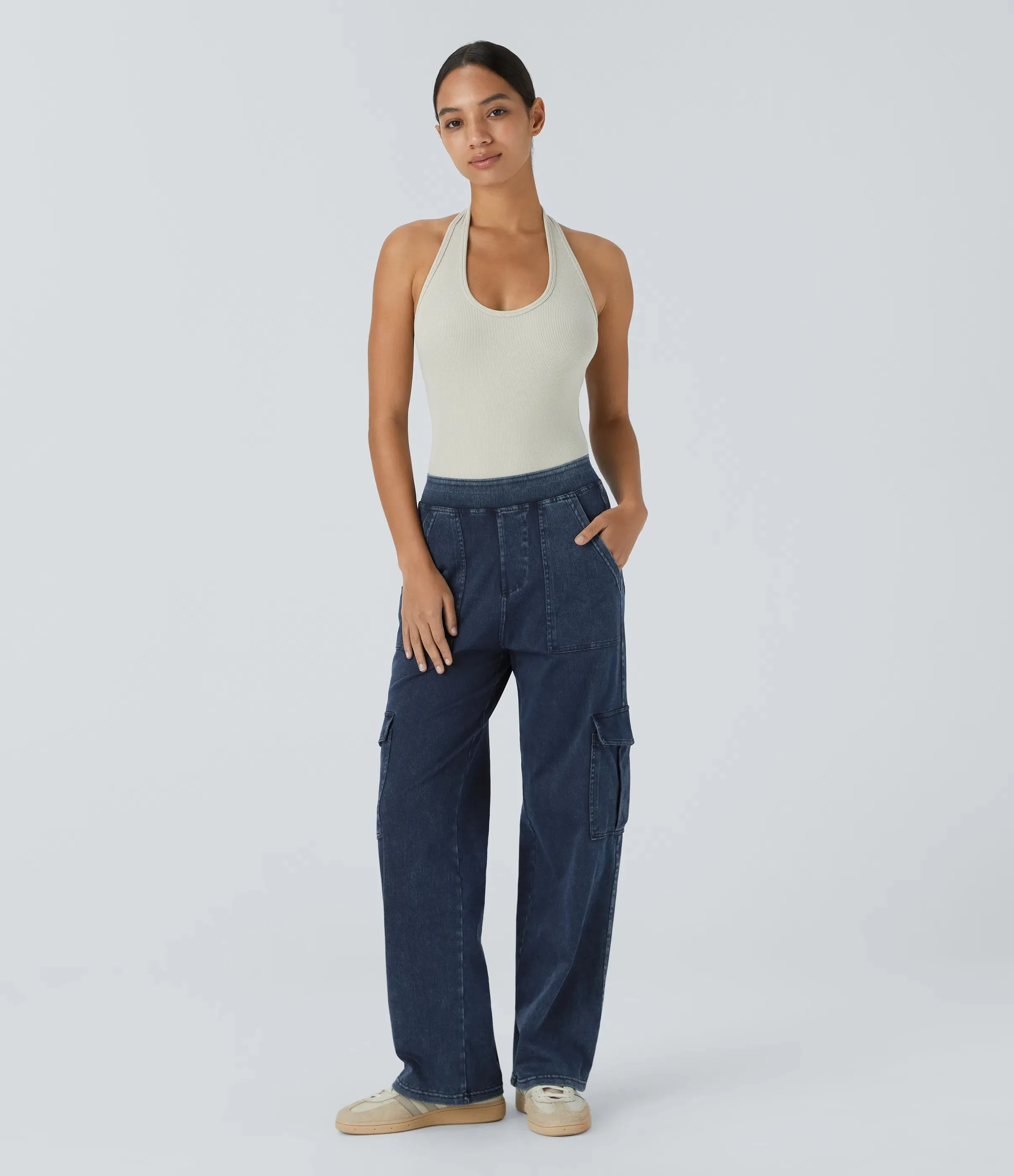 Straight Leg Cargo Jeans