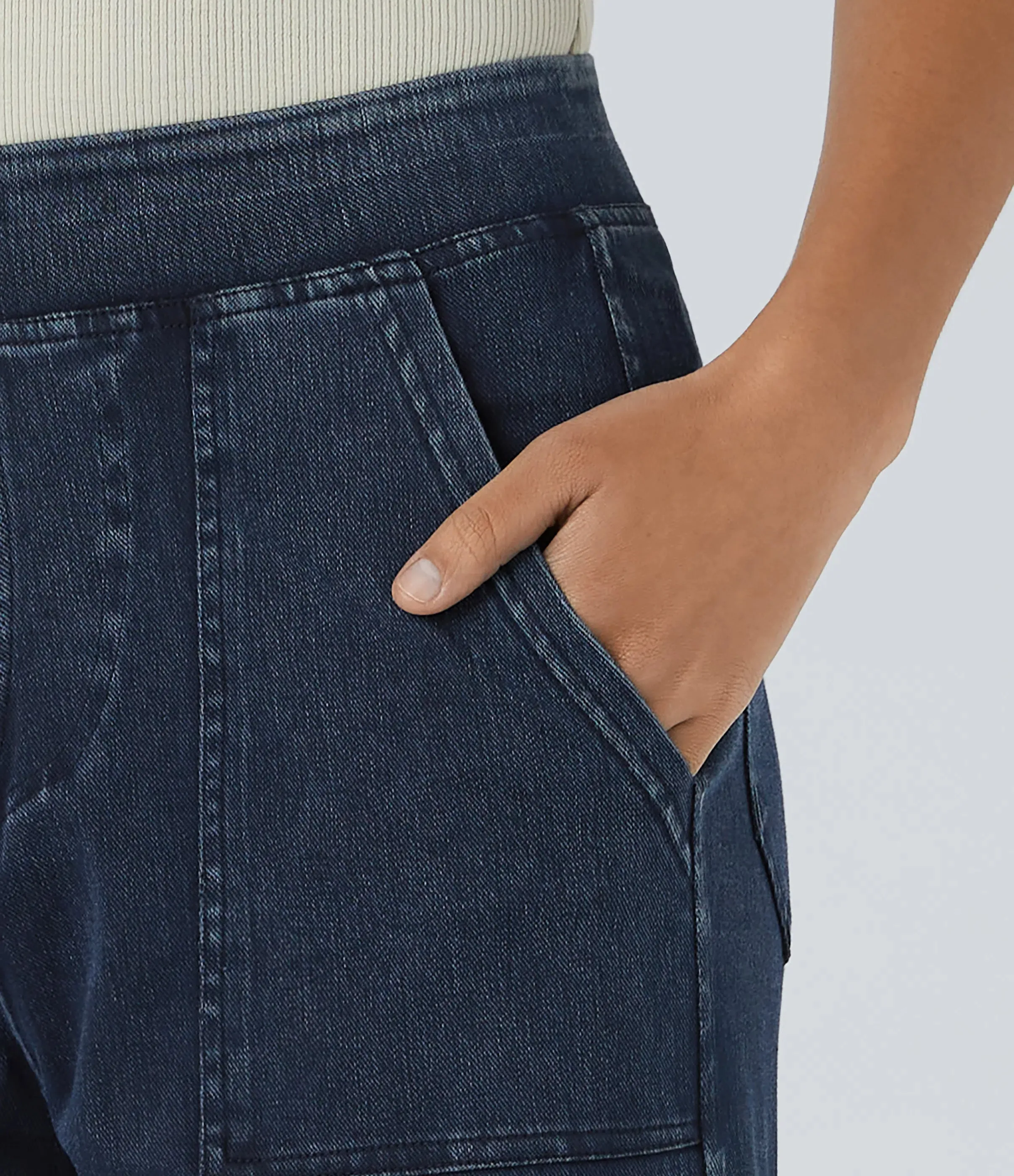 Straight Leg Cargo Jeans