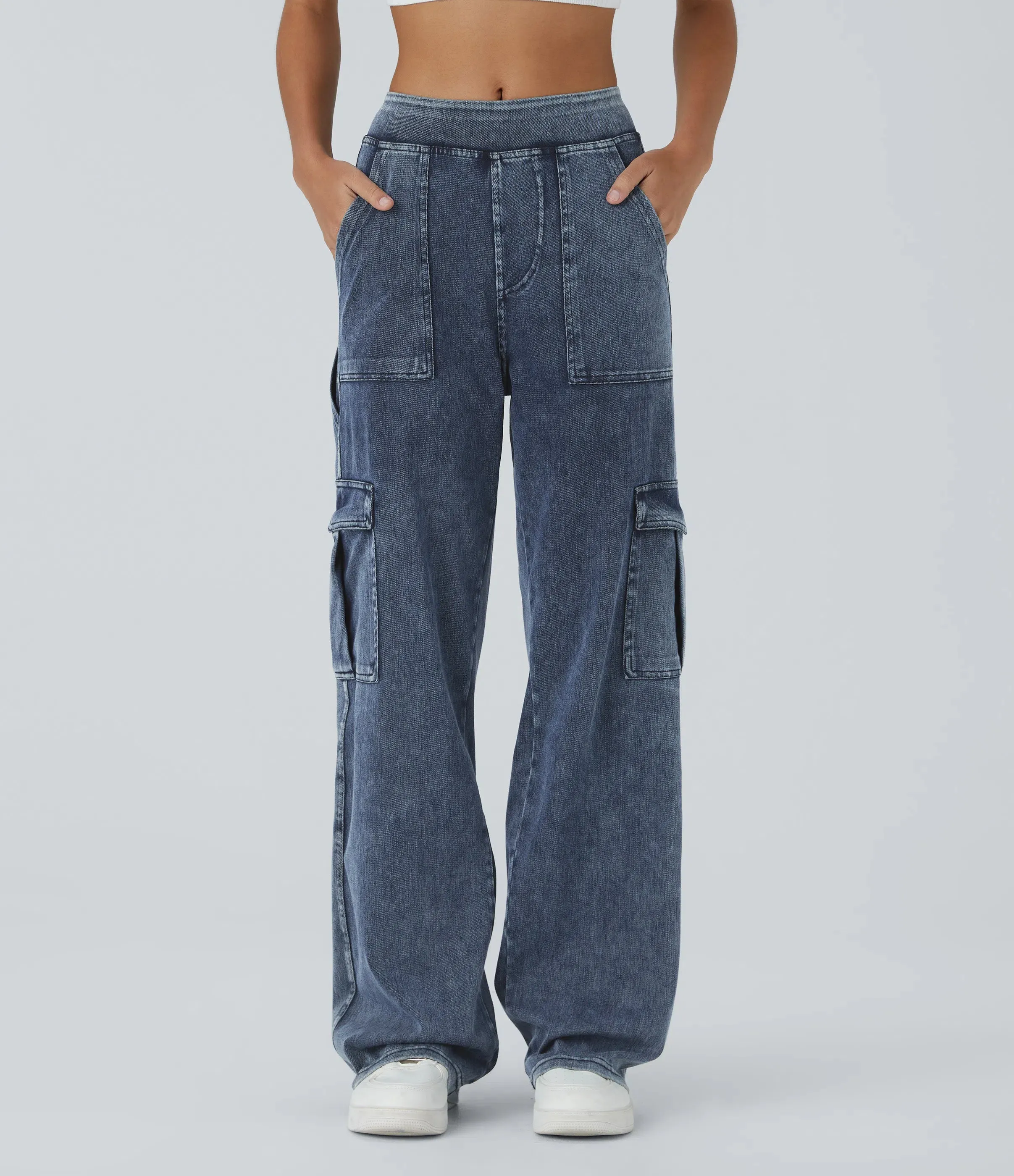 Straight Leg Cargo Jeans