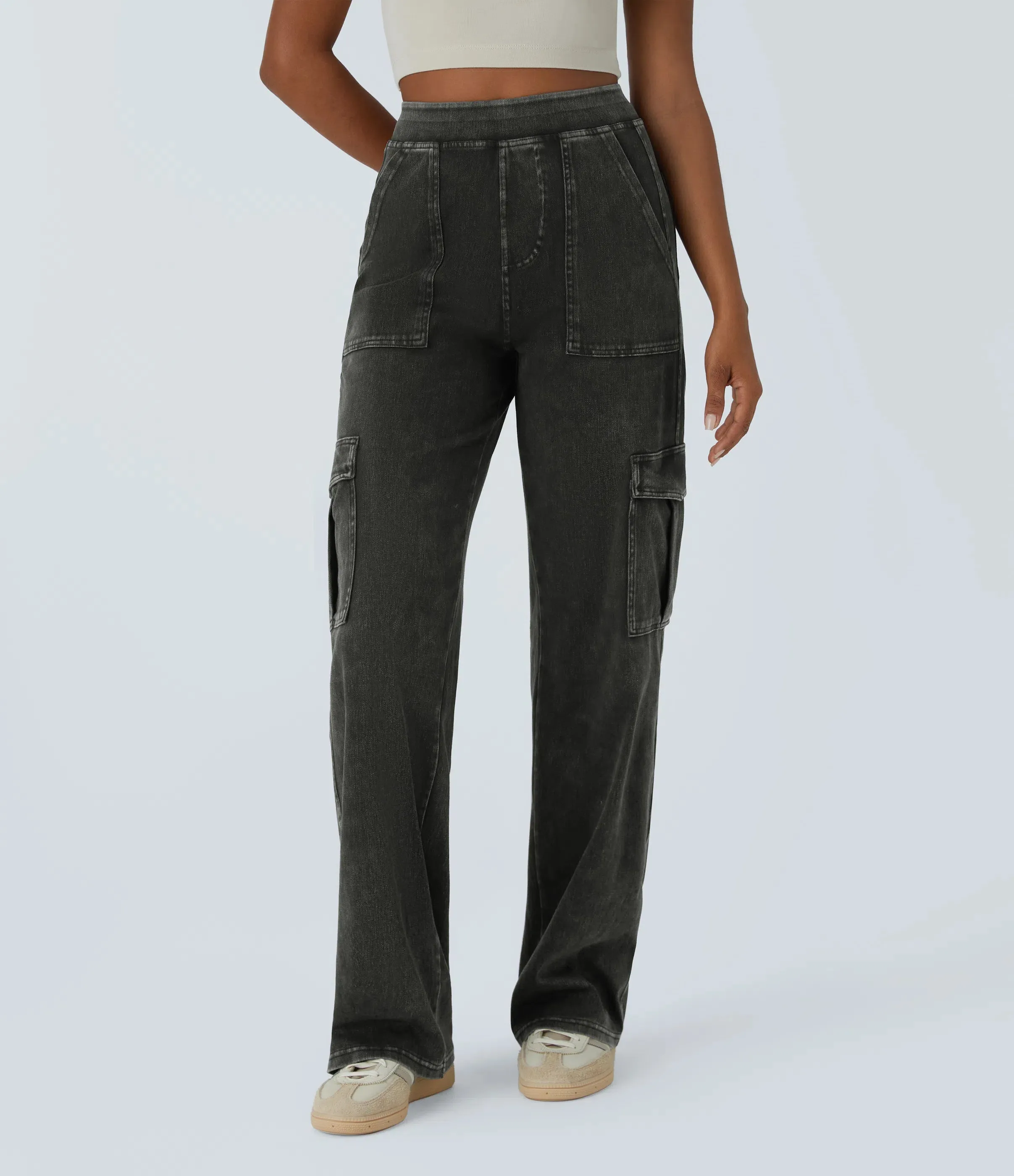 Straight Leg Cargo Jeans
