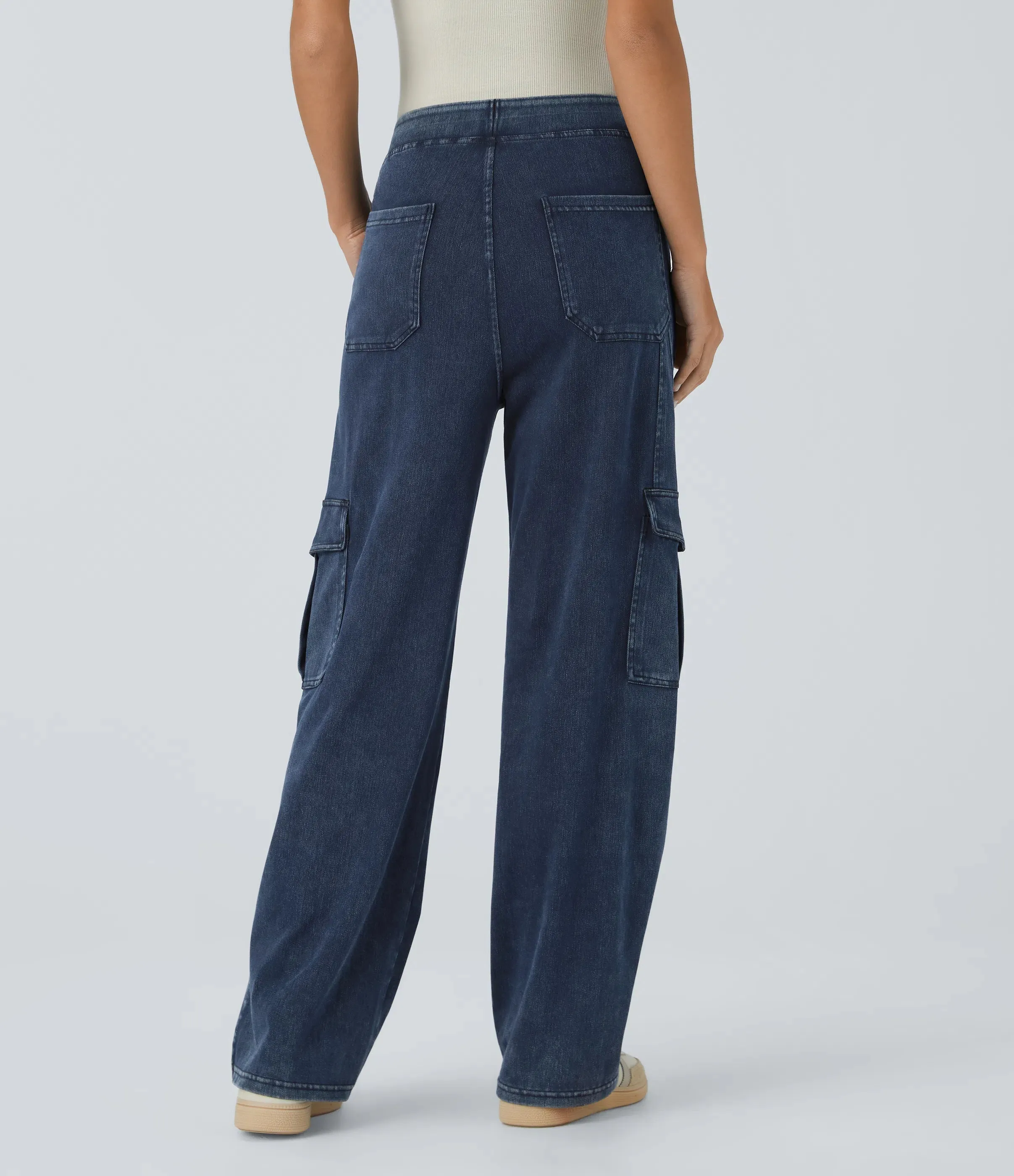 Straight Leg Cargo Jeans