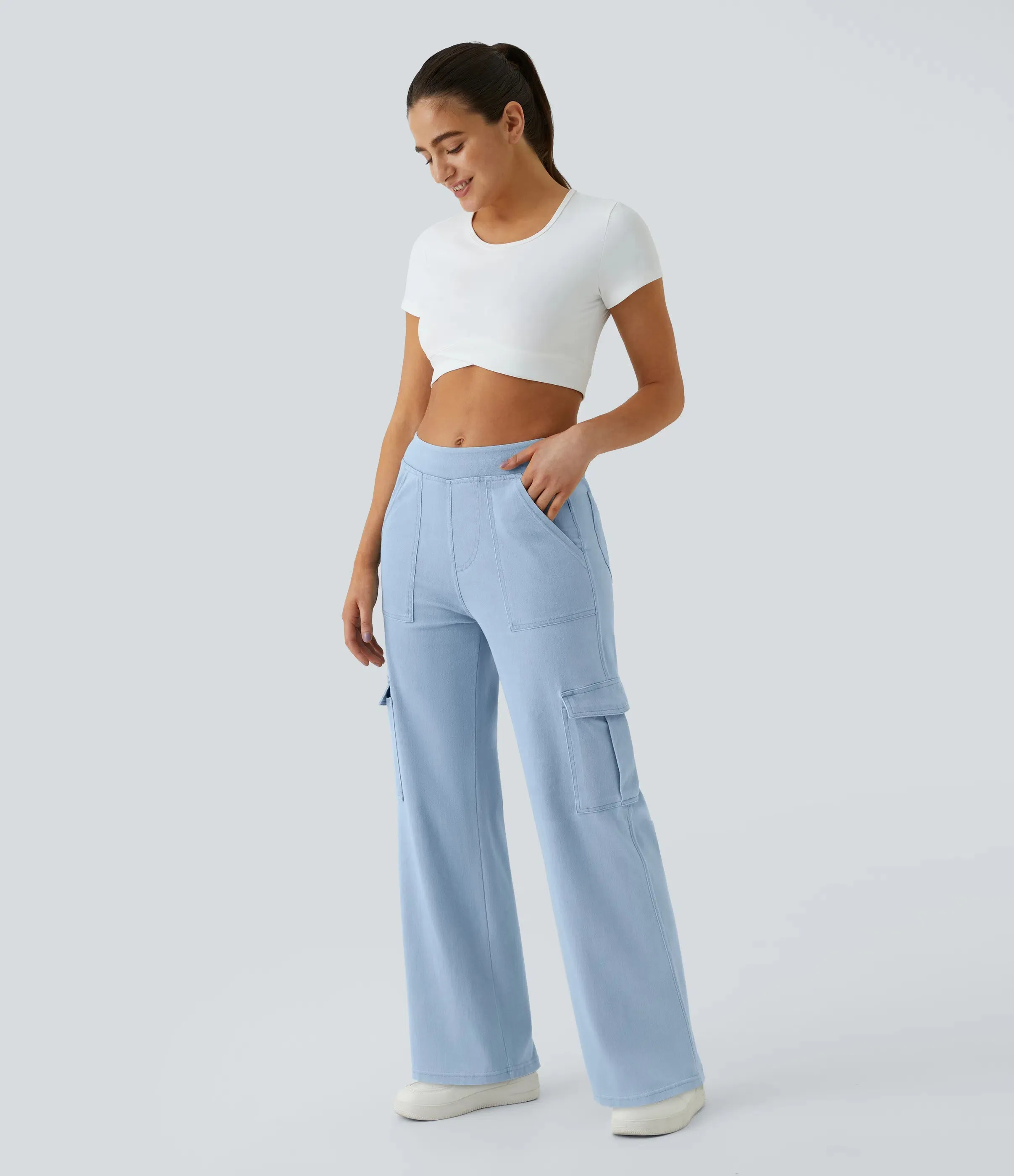 Straight Leg Cargo Jeans