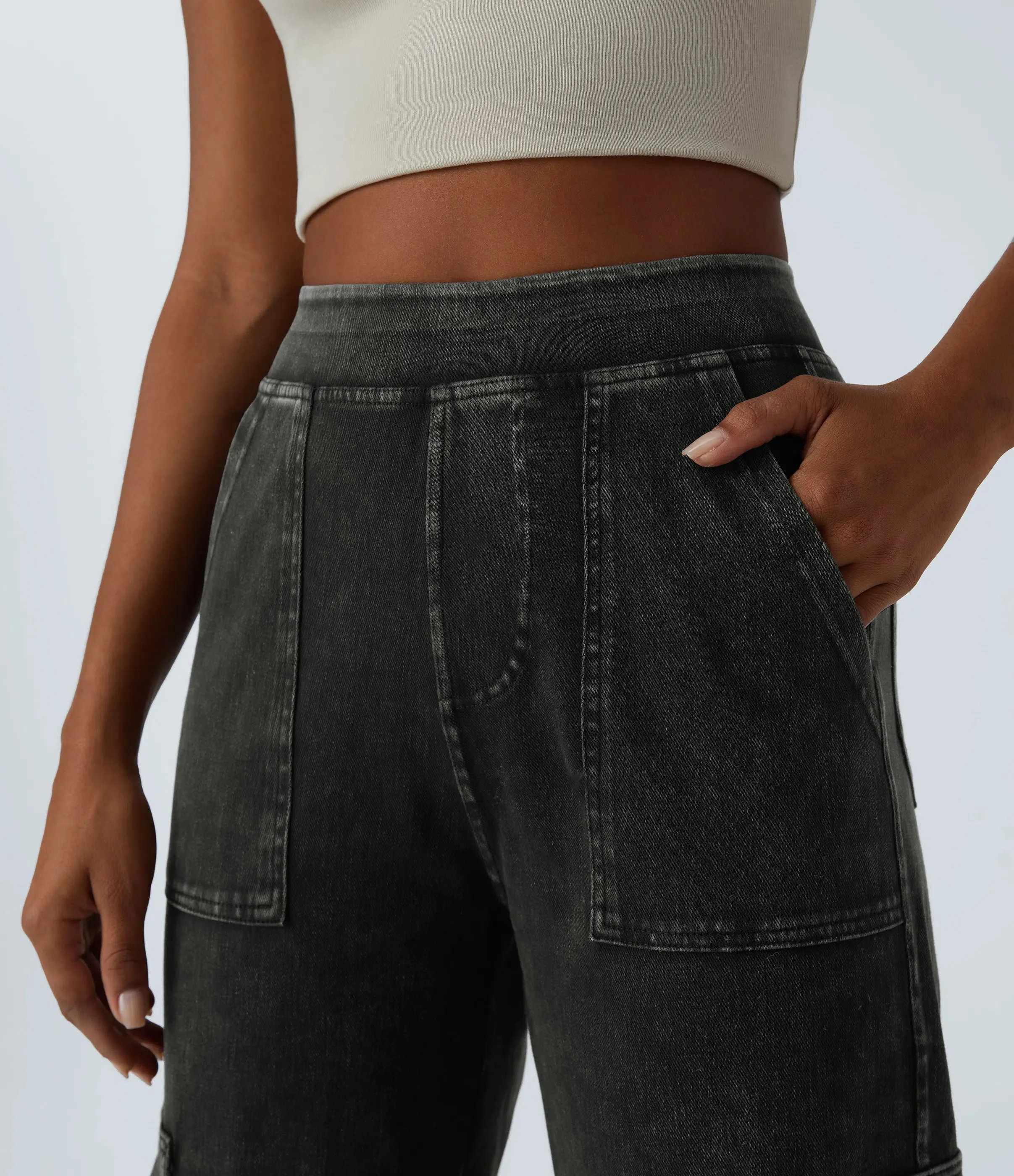 Straight Leg Cargo Jeans