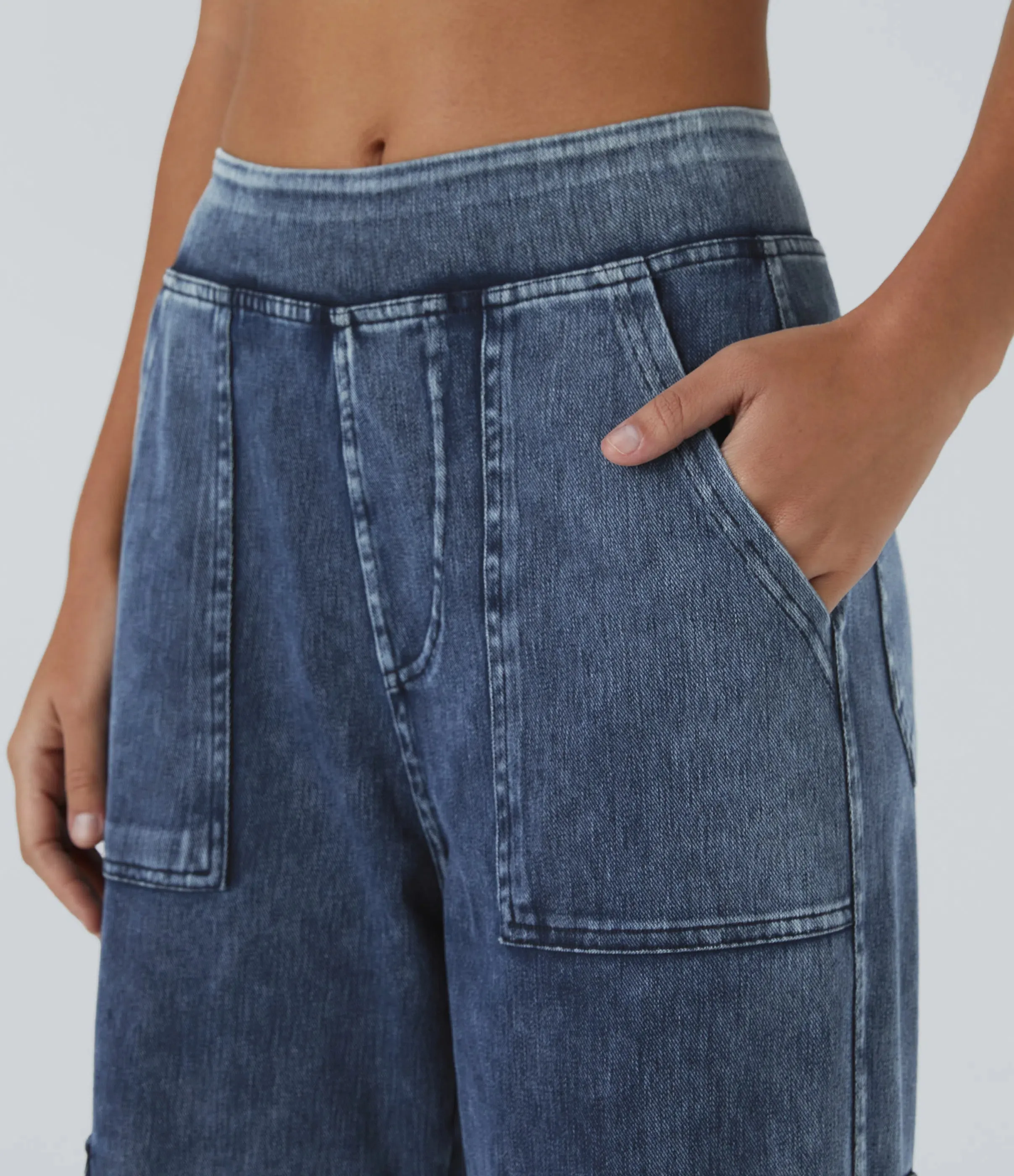 Straight Leg Cargo Jeans