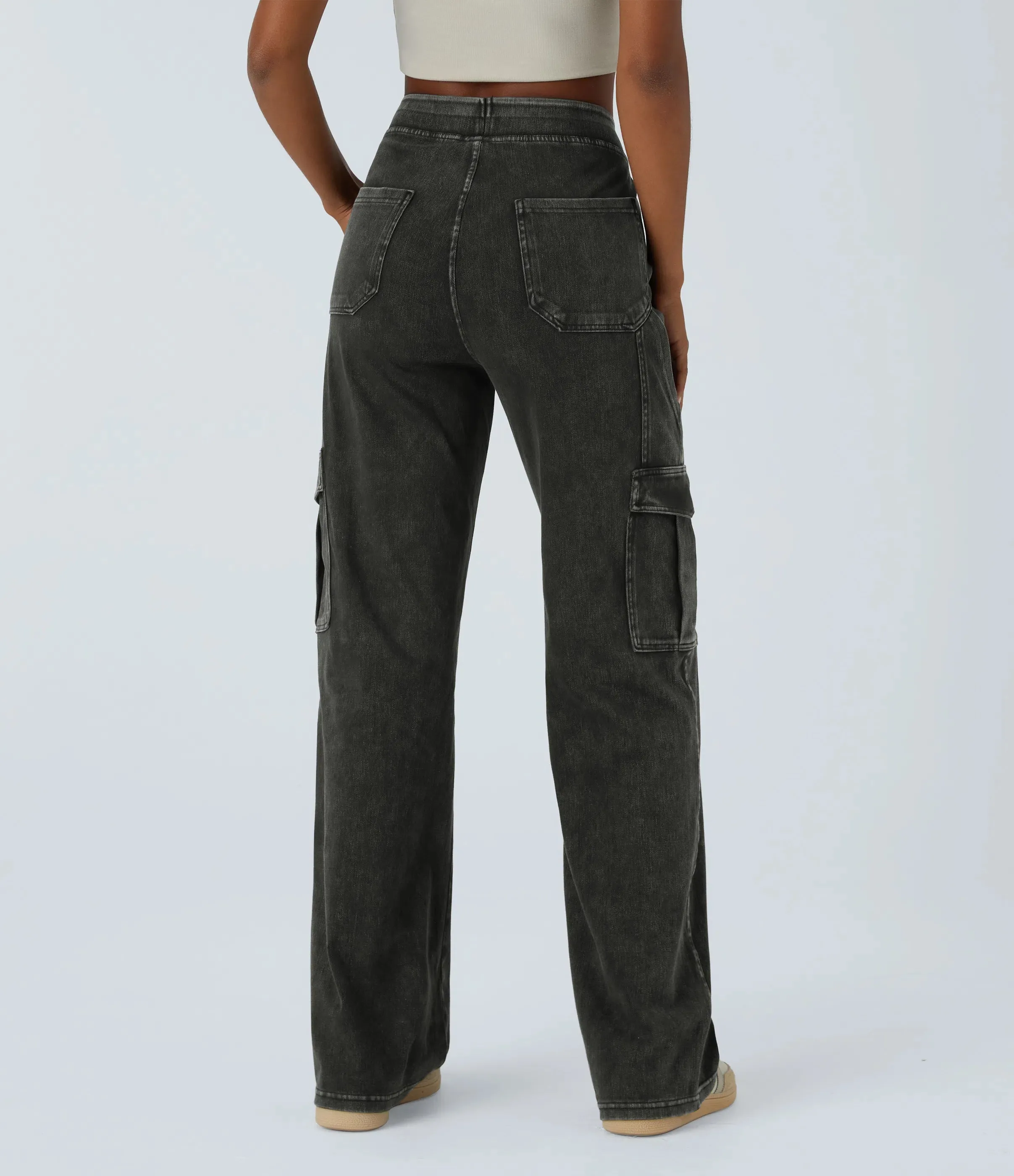 Straight Leg Cargo Jeans
