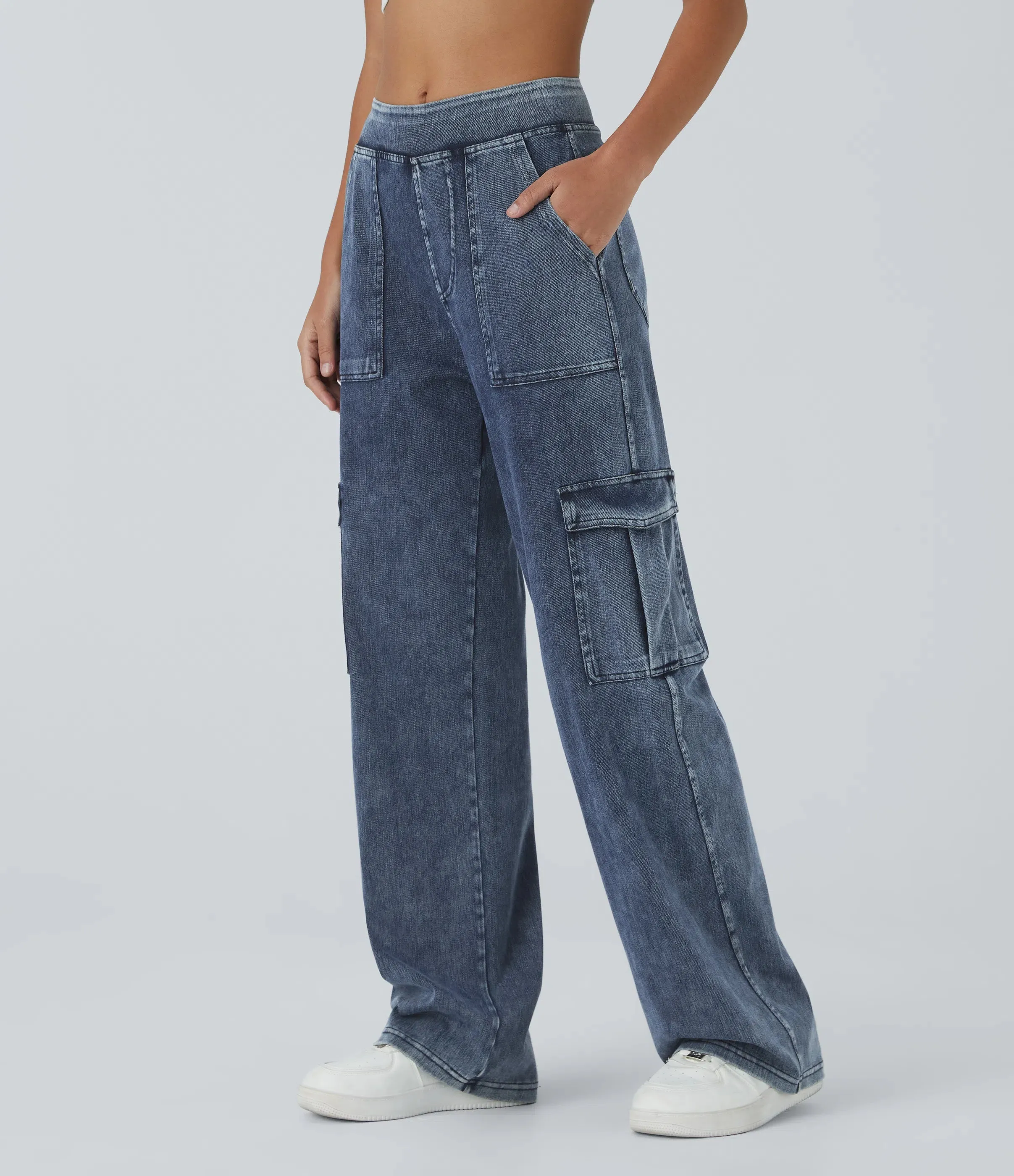 Straight Leg Cargo Jeans