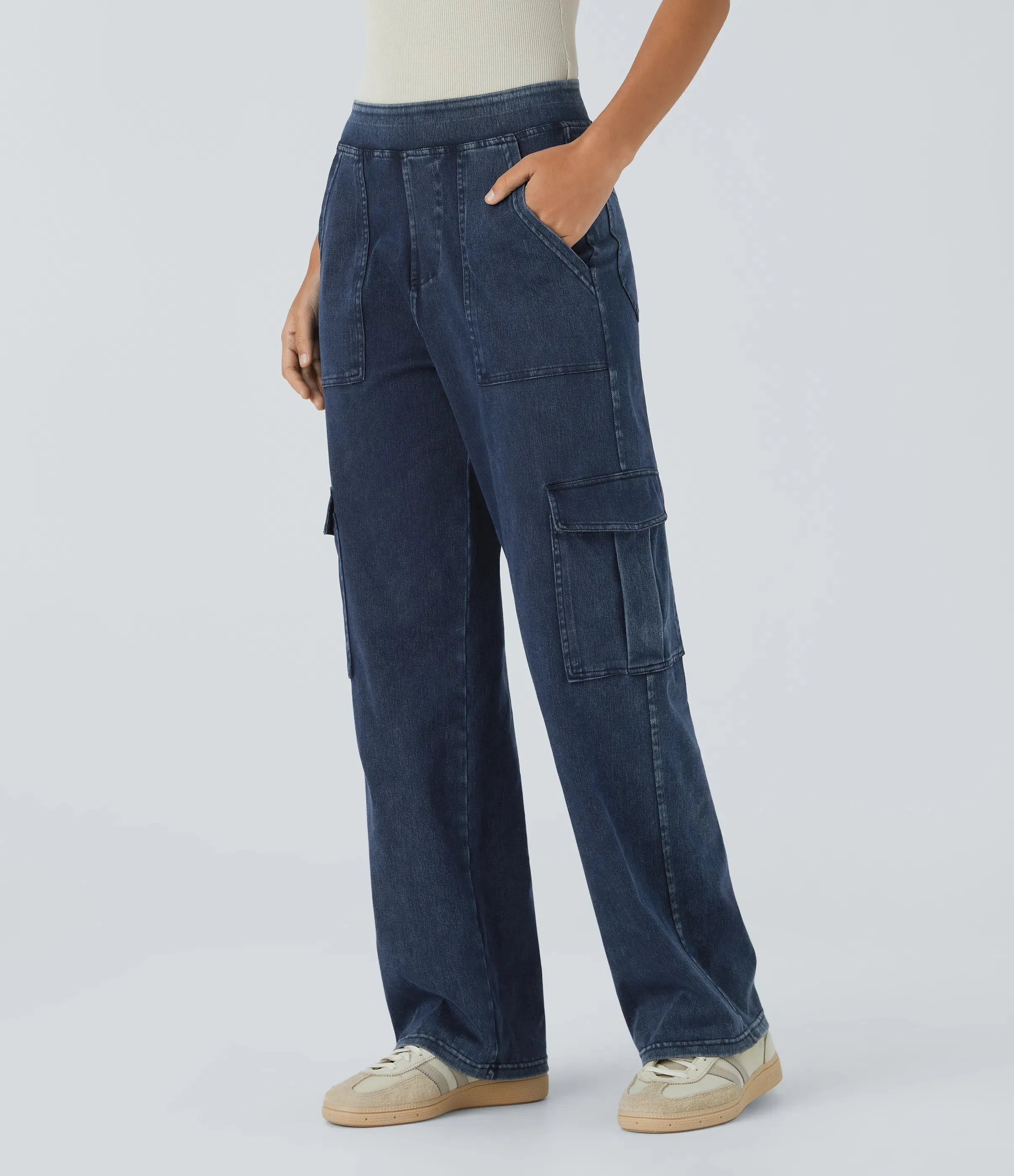 Straight Leg Cargo Jeans