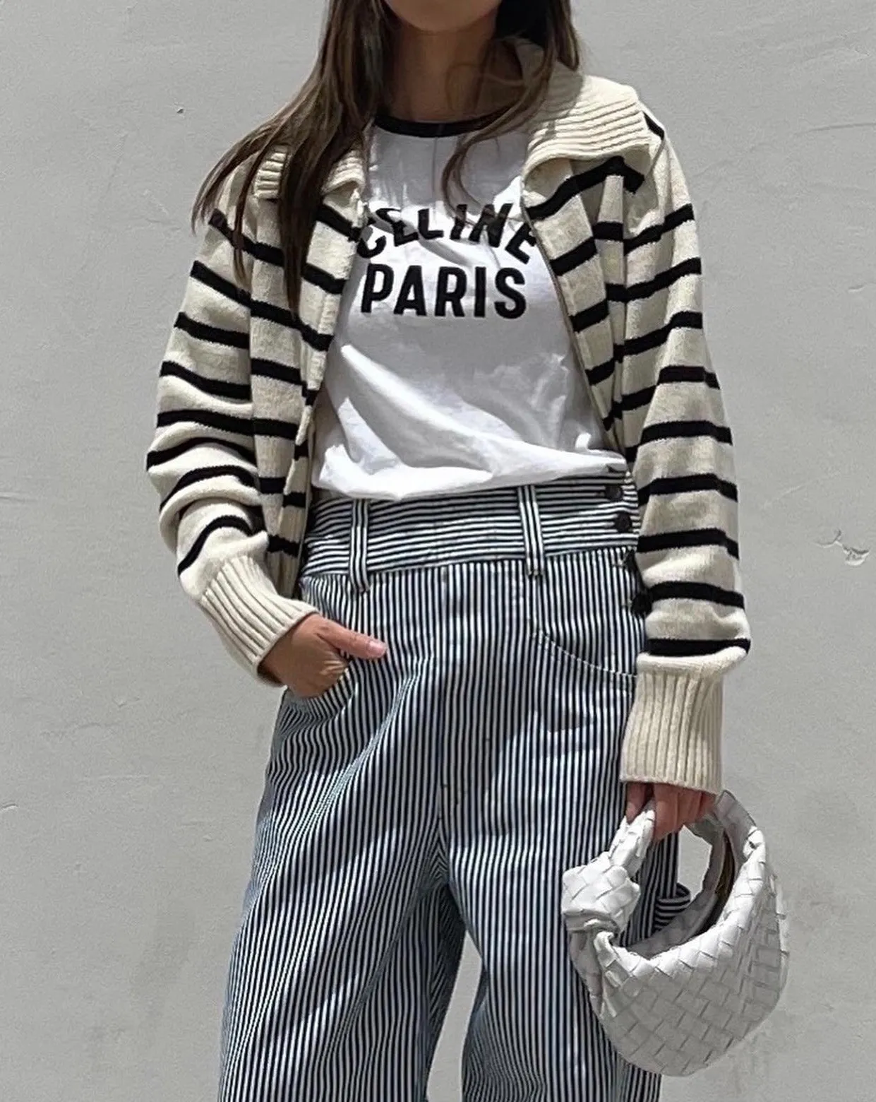 Striped Zip Cardigan Sweater