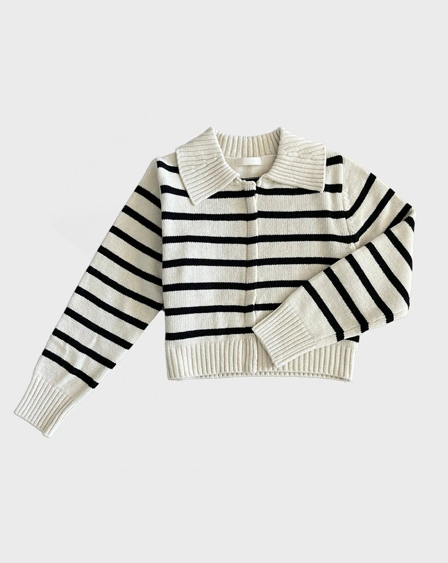 Striped Zip Cardigan Sweater