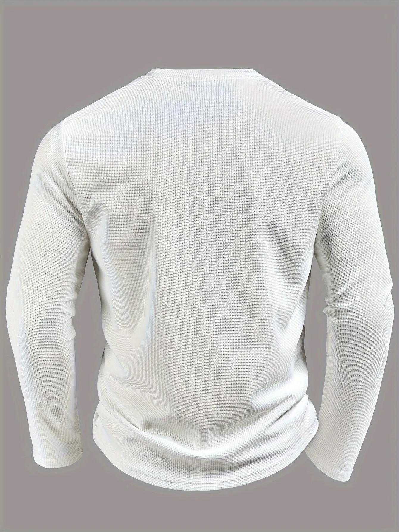 Stylish Men's Waffle Knit Henley for Autumn and Winter