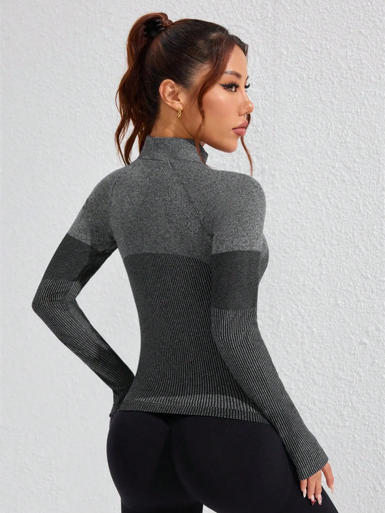 Stylish Stand Collar Long Sleeve Casual Top – Elegant & Versatile