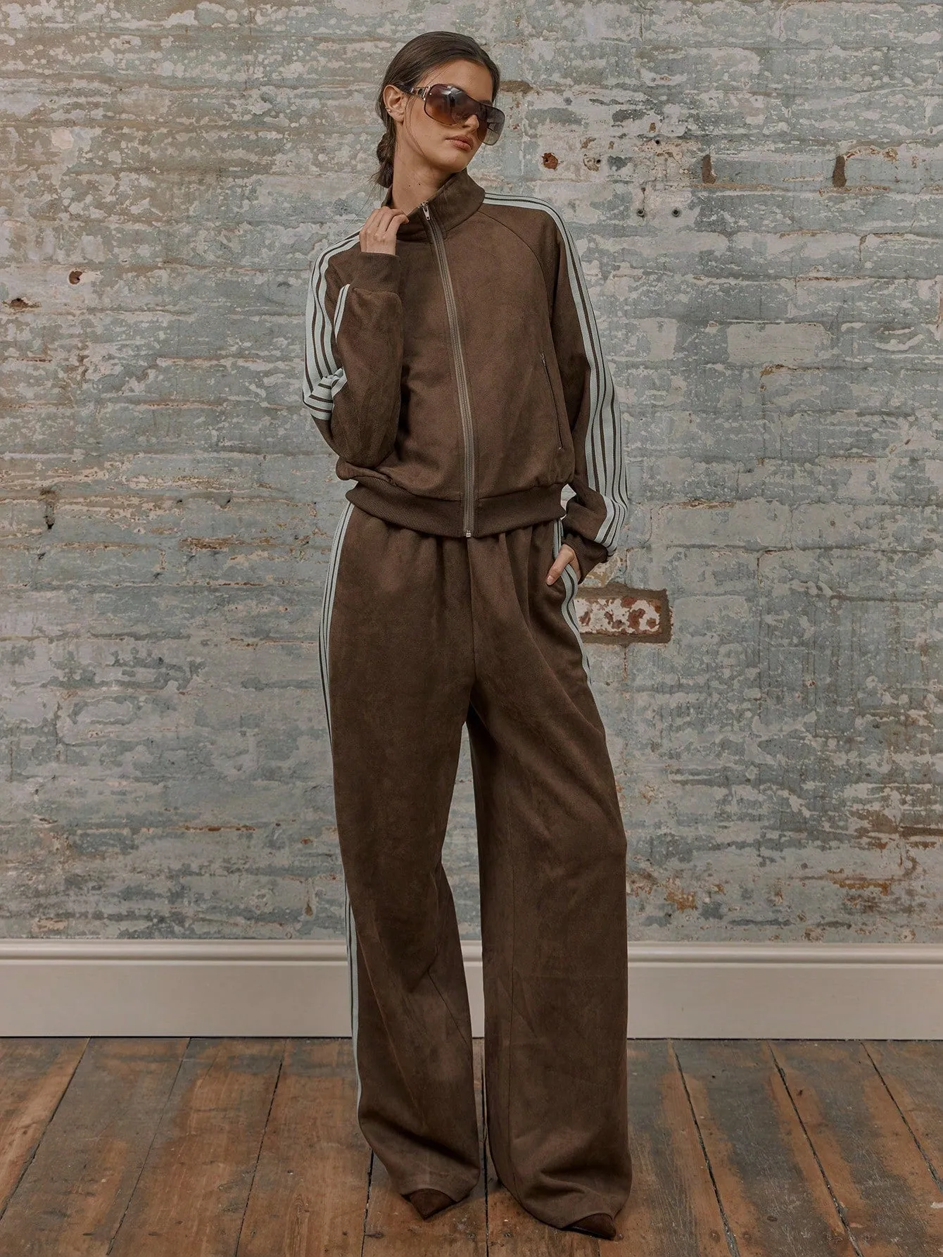 Stylish Zip-Through Track Jacket | High Collar & Stripe Detail