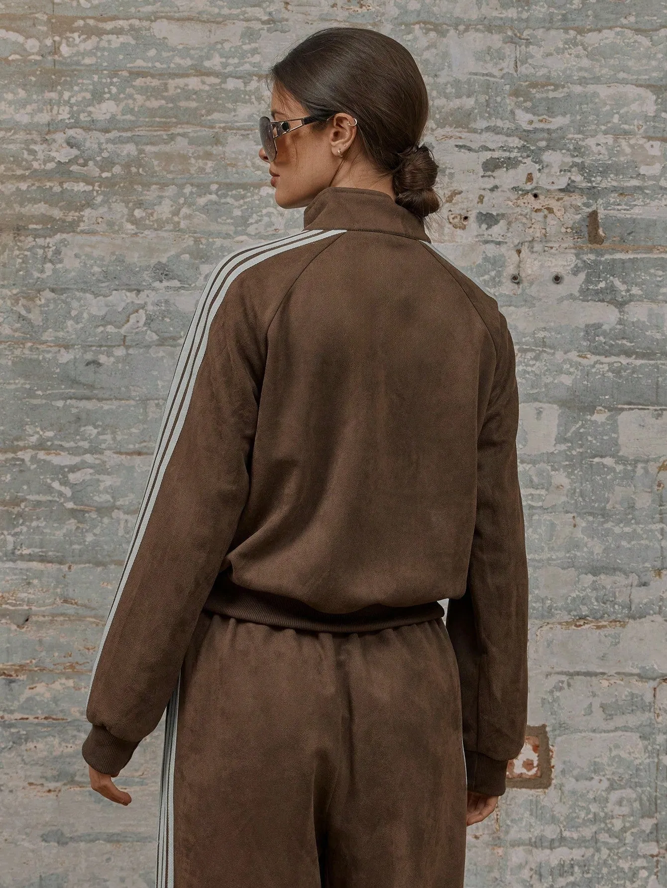 Stylish Zip-Through Track Jacket | High Collar & Stripe Detail