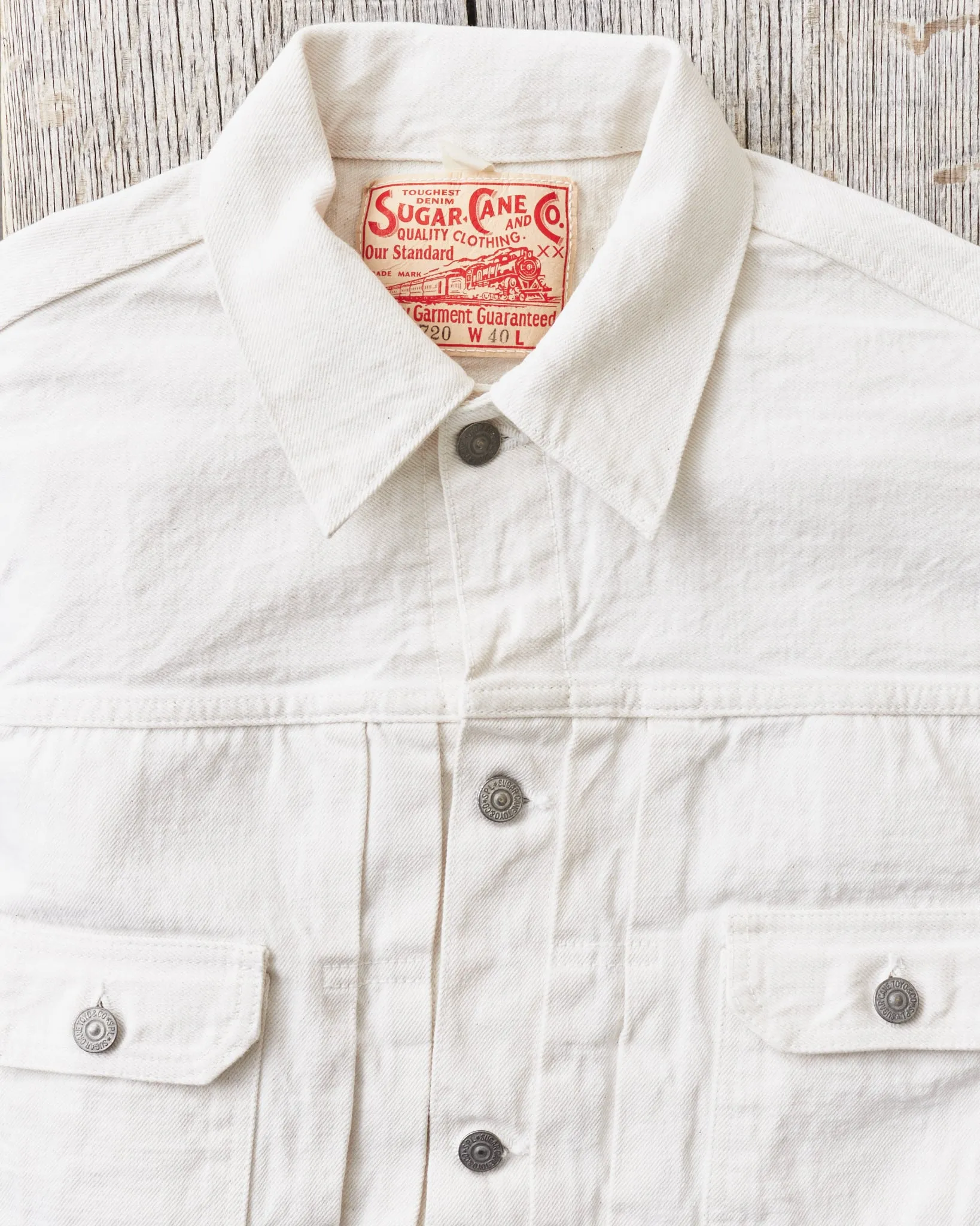 Sugar Cane & Co SC15720 1953 Type 2, 13 oz White Denim Jacket