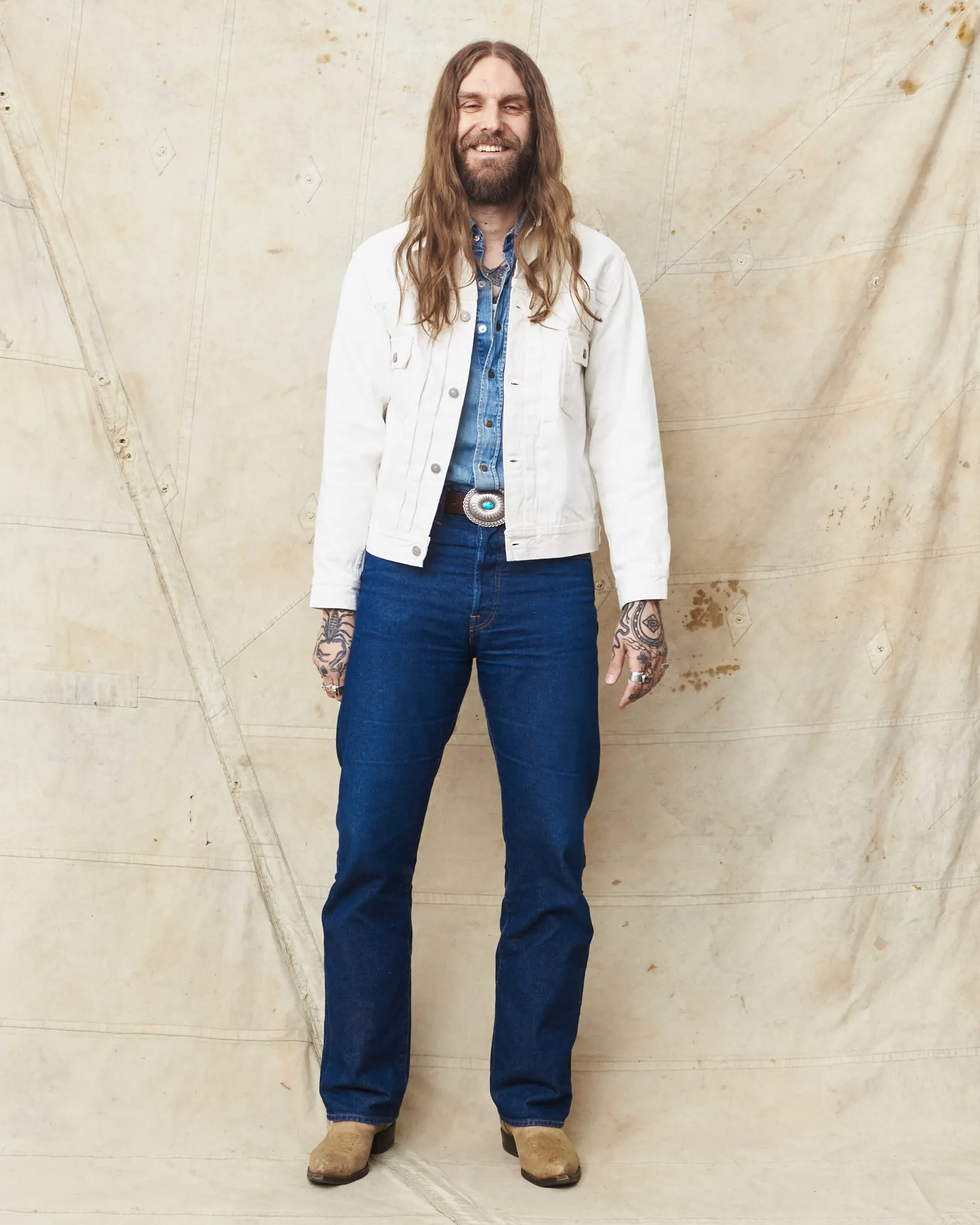 Sugar Cane & Co SC15720 1953 Type 2, 13 oz White Denim Jacket