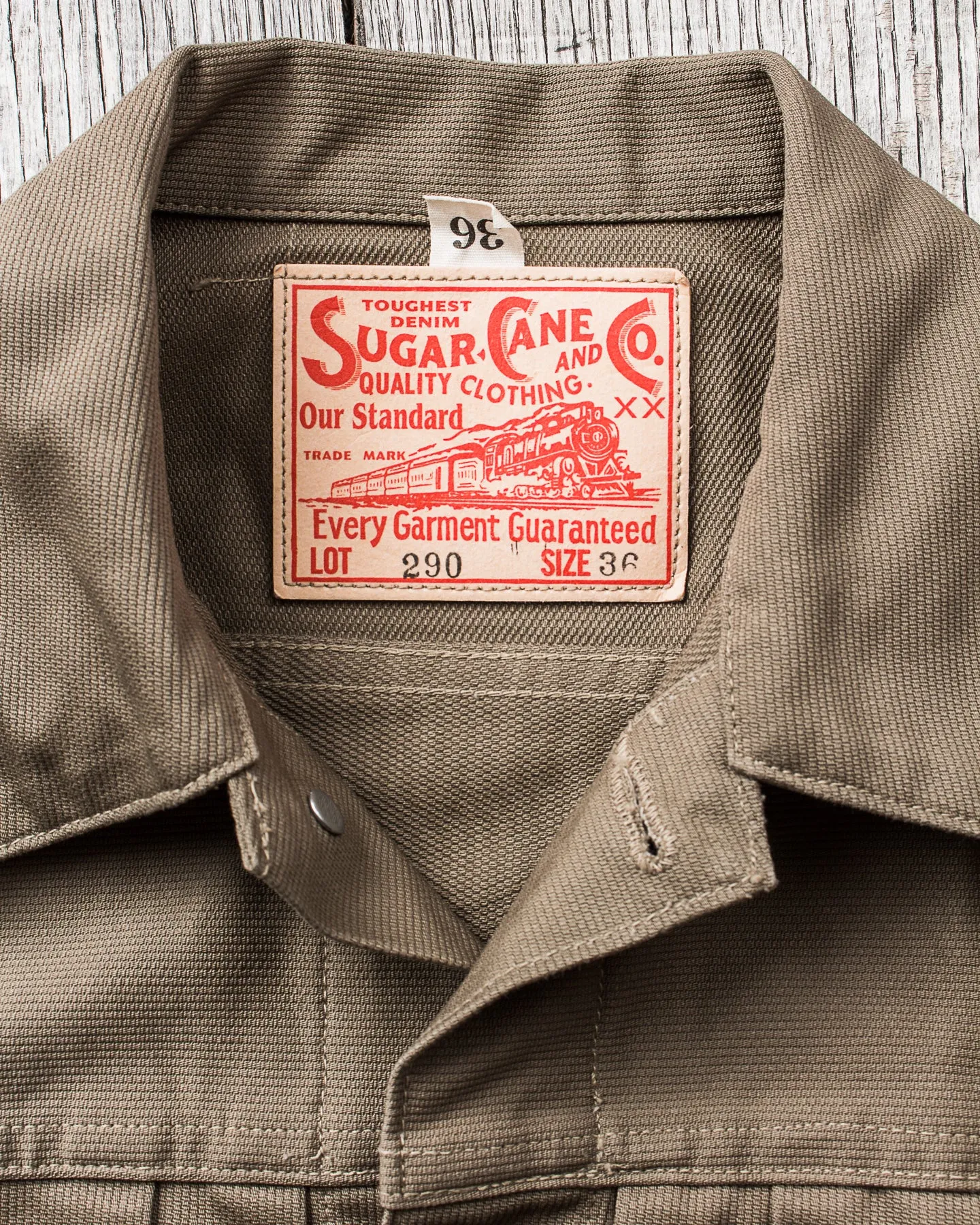 Sugar Cane & Co Sugar Cane 1953 Type 2 11oz Cotton Pique Jacket Khaki SC15290