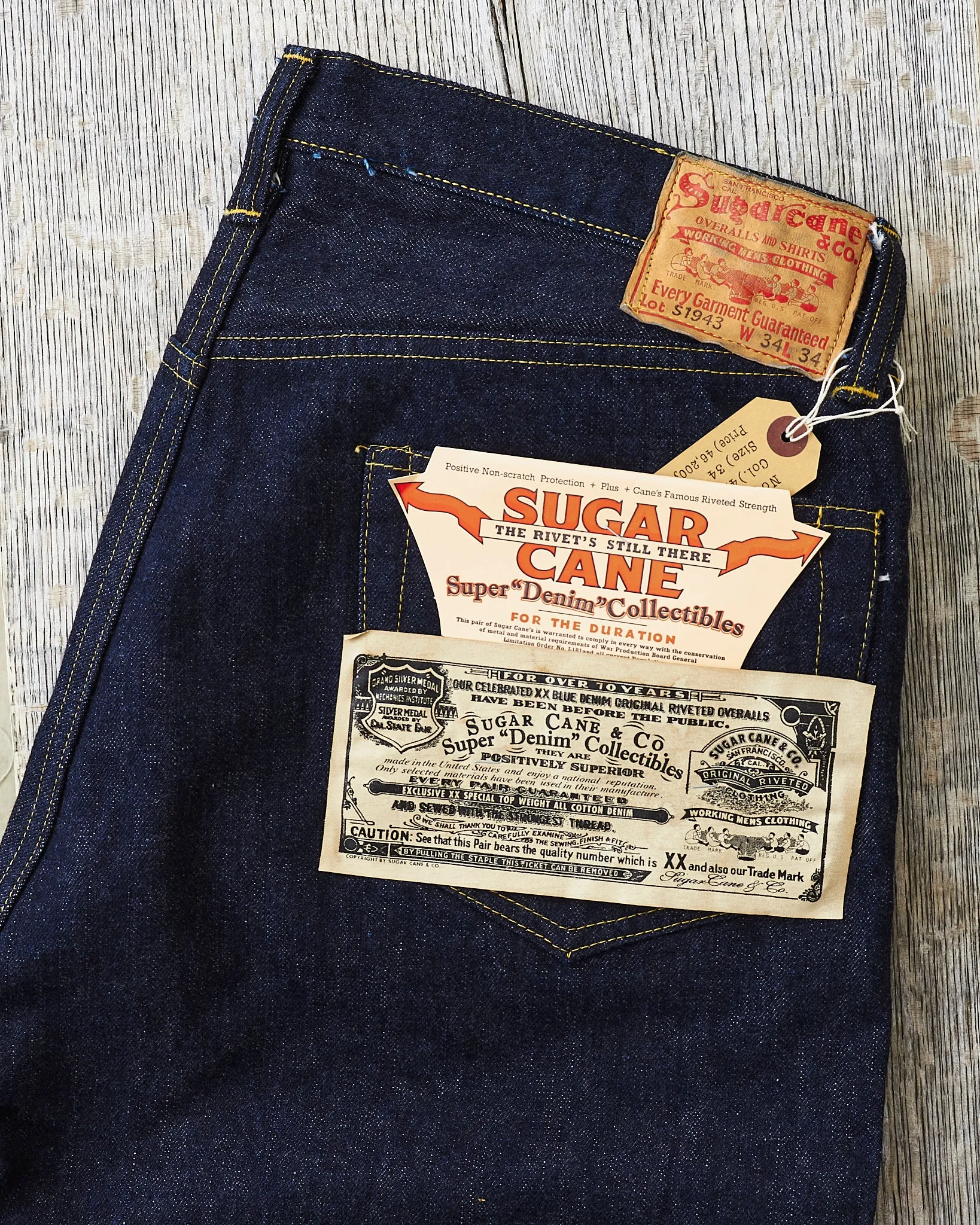Sugar Cane & Co. Super "Denim" Collectibles #09 S1943 Denim Waist Overalls One Wash SC49009