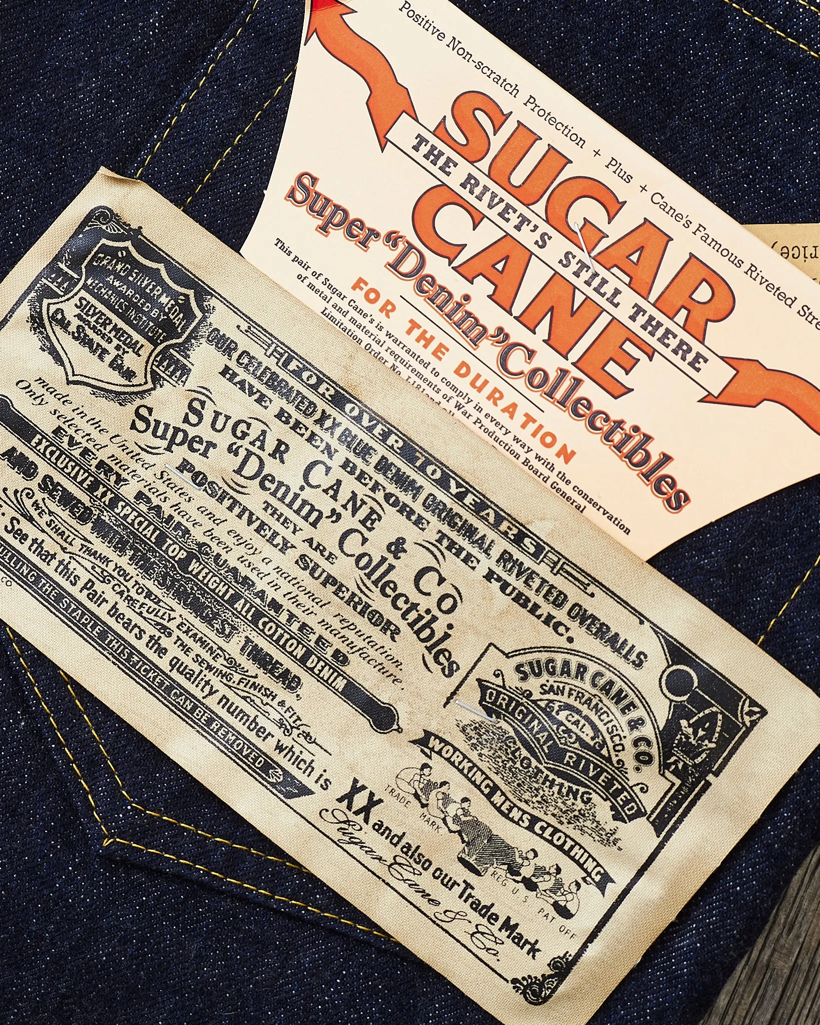 Sugar Cane & Co. Super "Denim" Collectibles #09 S1943 Denim Waist Overalls One Wash SC49009
