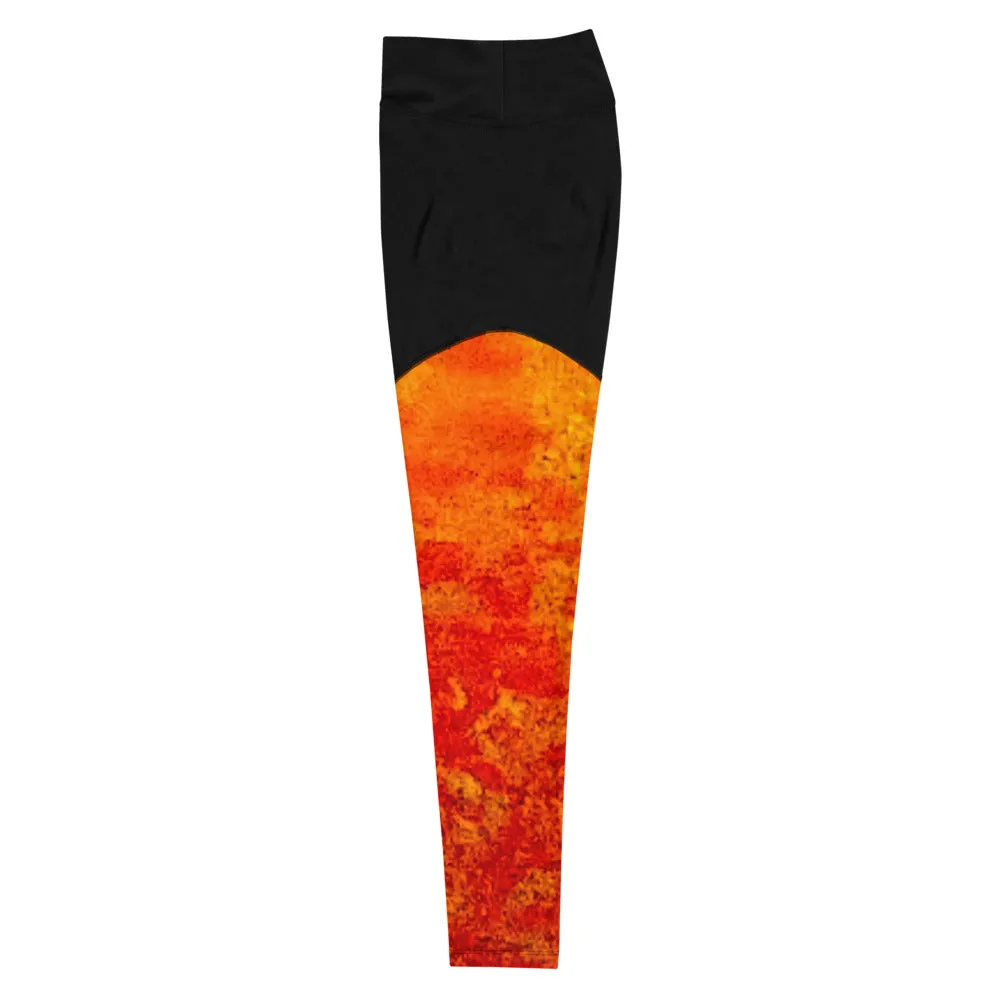 Summer Fire Sports Leggings
