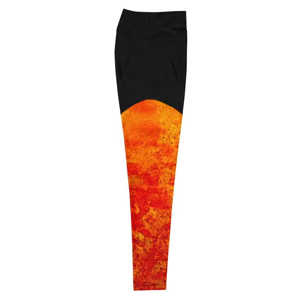 Summer Fire Sports Leggings