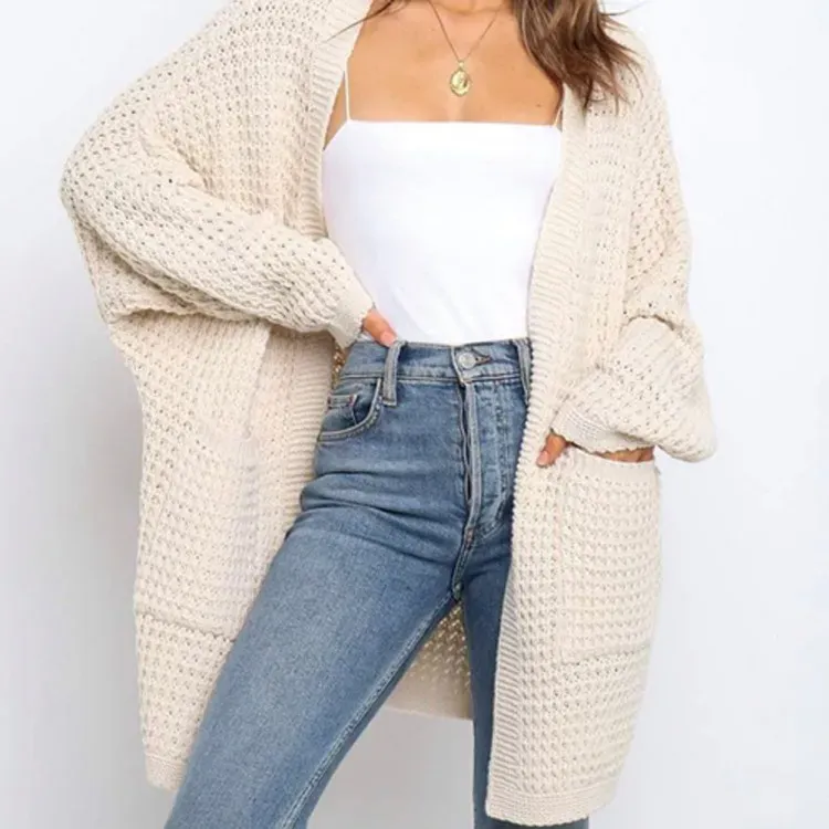 Sunday Stroll Ribbed Knit Open Front Longline Cardigan