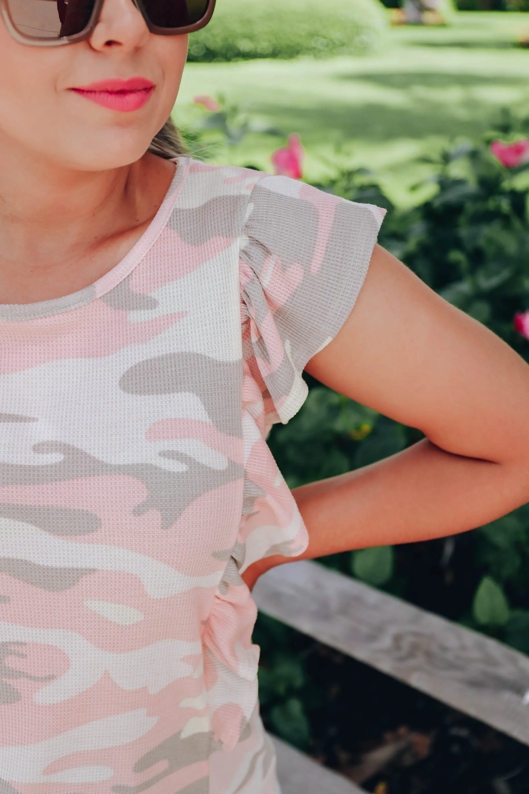 Sunset Camo Ruffle Tank