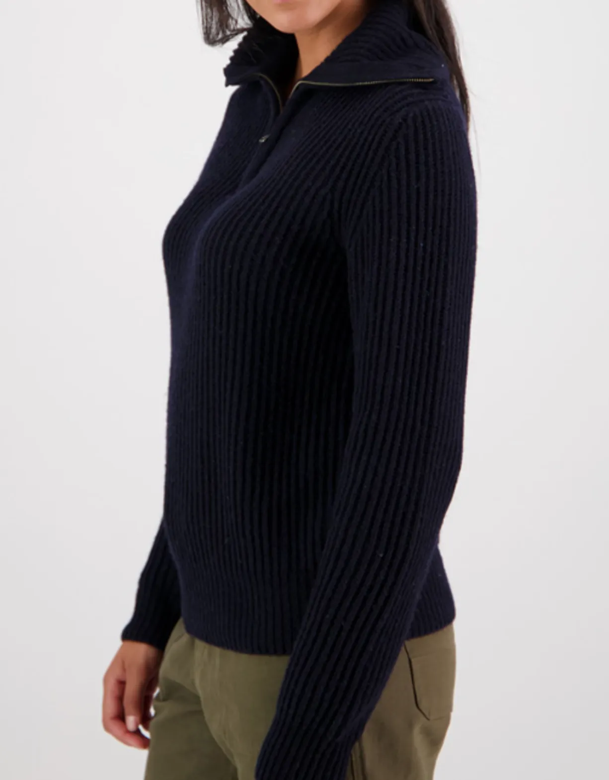 Swanndri Riverside Zip Neck Rib Jumper