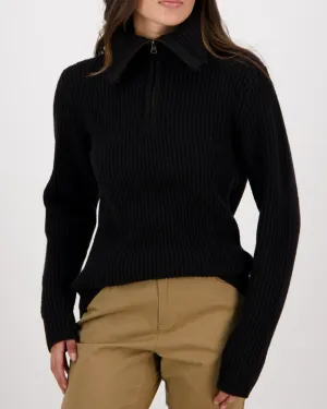 Swanndri Riverside Zip Neck Rib Jumper