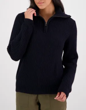 Swanndri Riverside Zip Neck Rib Jumper
