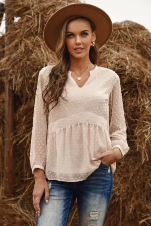 Swiss Dot Babydoll Top - Size Large (Final Sale)