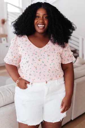 Swiss Dot Top In Blush