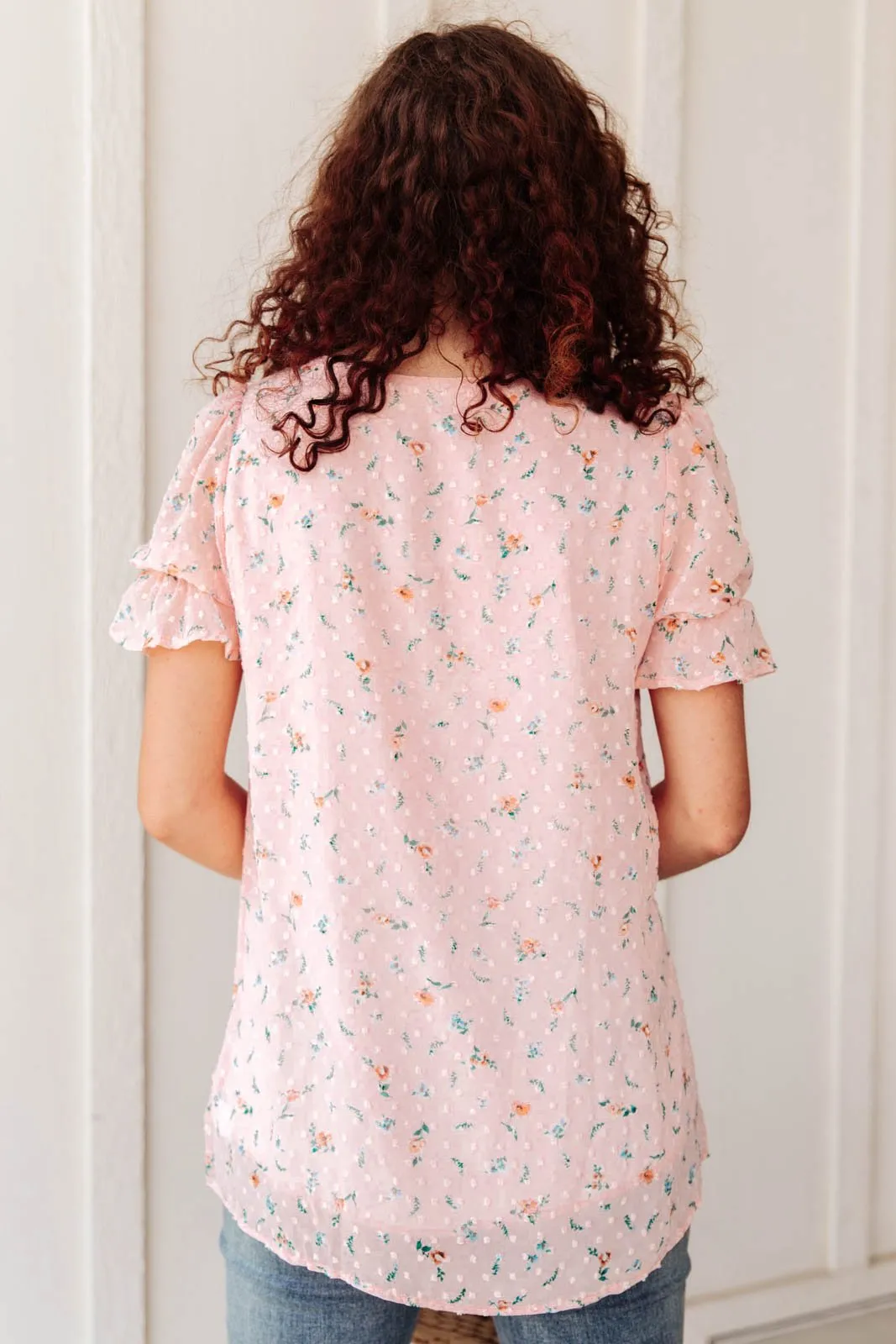 Swiss Dot Top In Blush