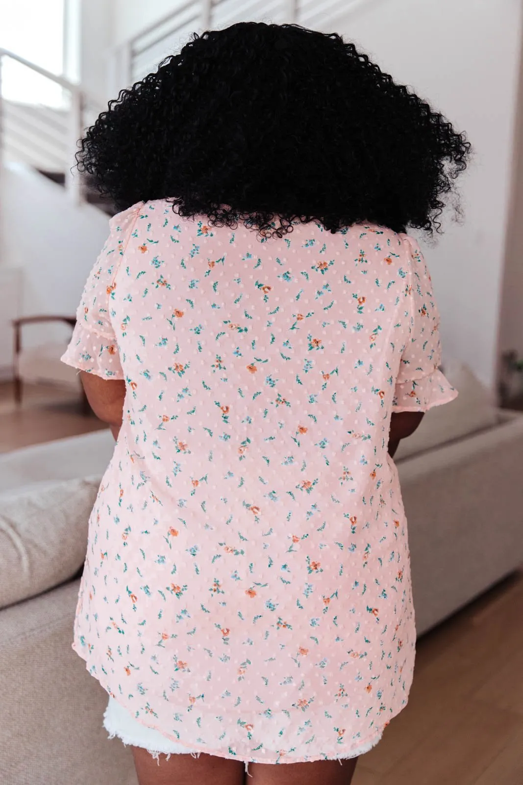 Swiss Dot Top In Blush
