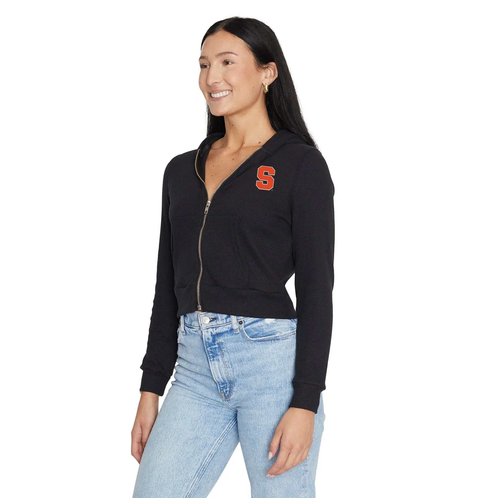 Syracuse Waffle Knit Zip Up Hoodie