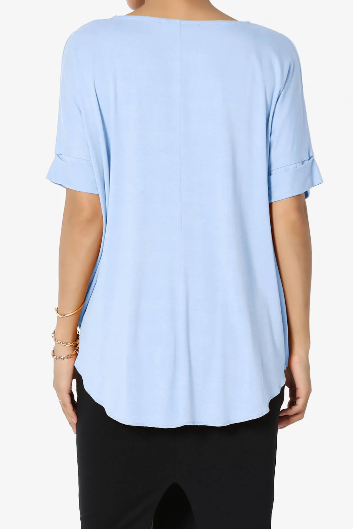 Tackle Wrap Hi-Low Crepe Knit Top PLUS
