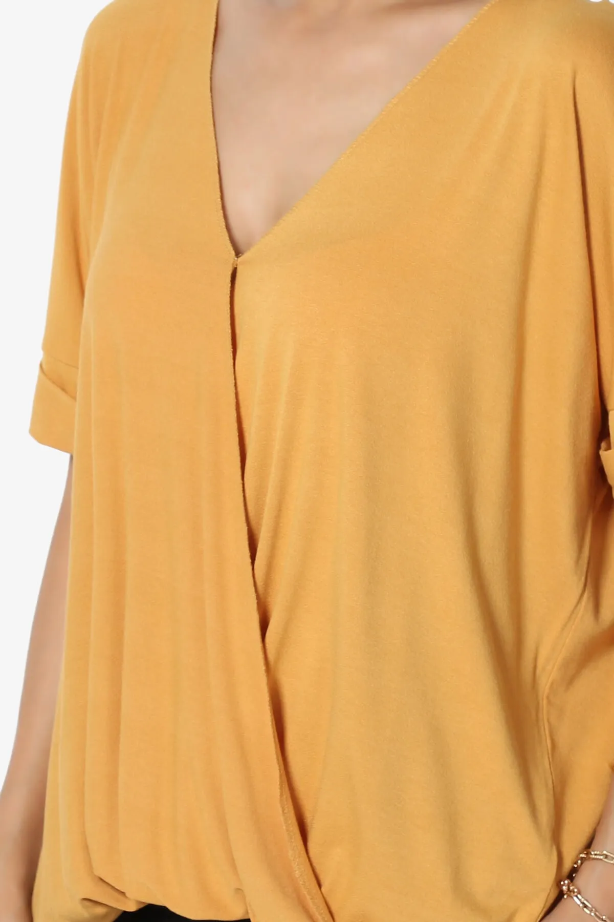 Tackle Wrap Hi-Low Crepe Knit Top PLUS