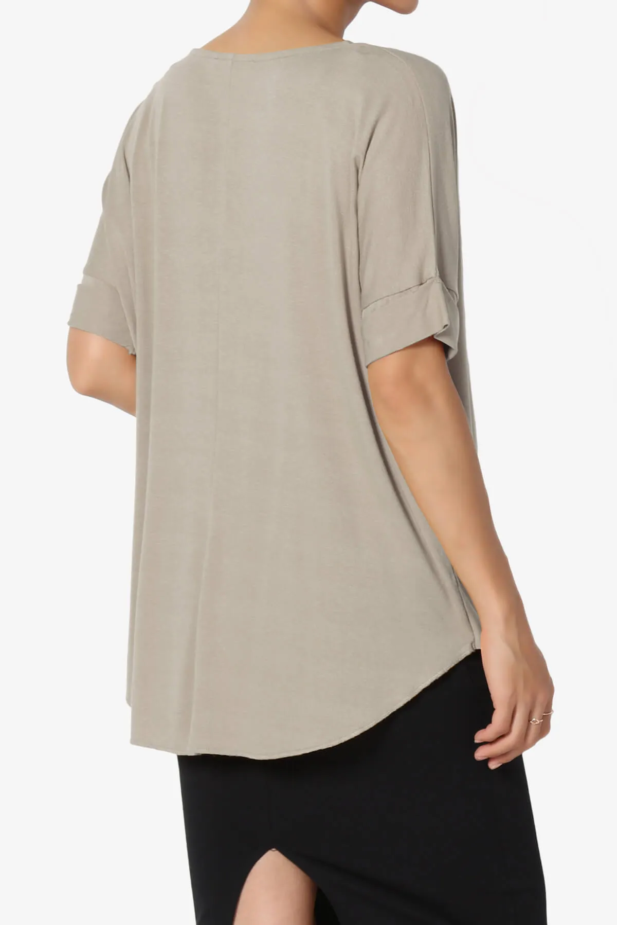 Tackle Wrap Hi-Low Crepe Knit Top PLUS