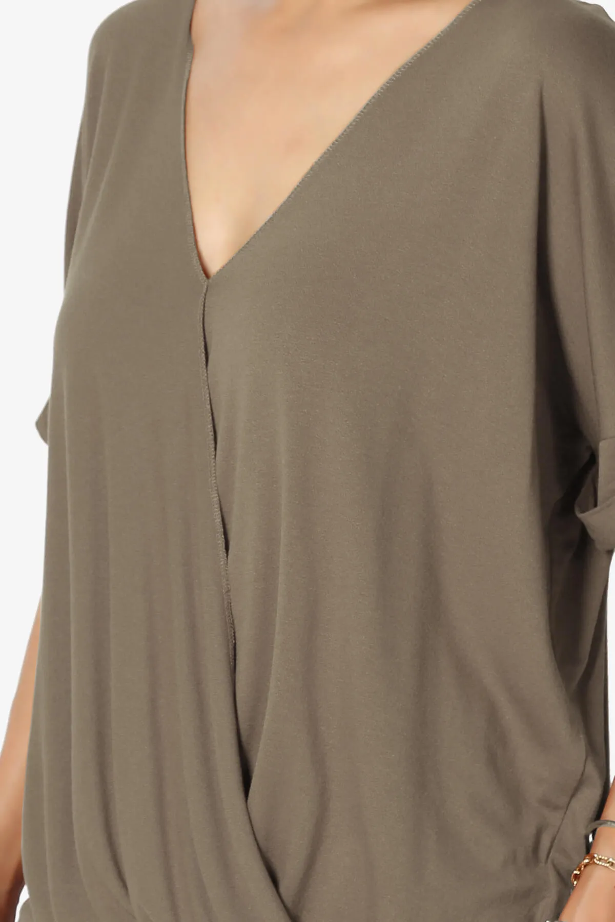 Tackle Wrap Hi-Low Crepe Knit Top PLUS