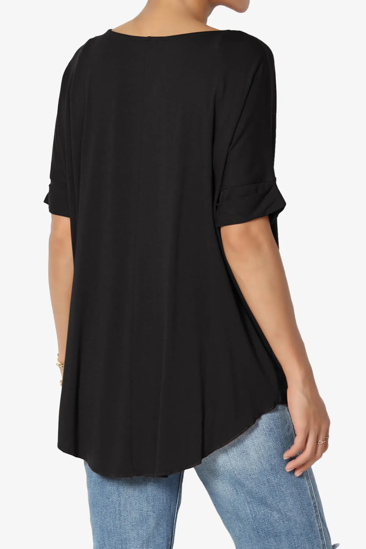 Tackle Wrap Hi-Low Crepe Knit Top PLUS