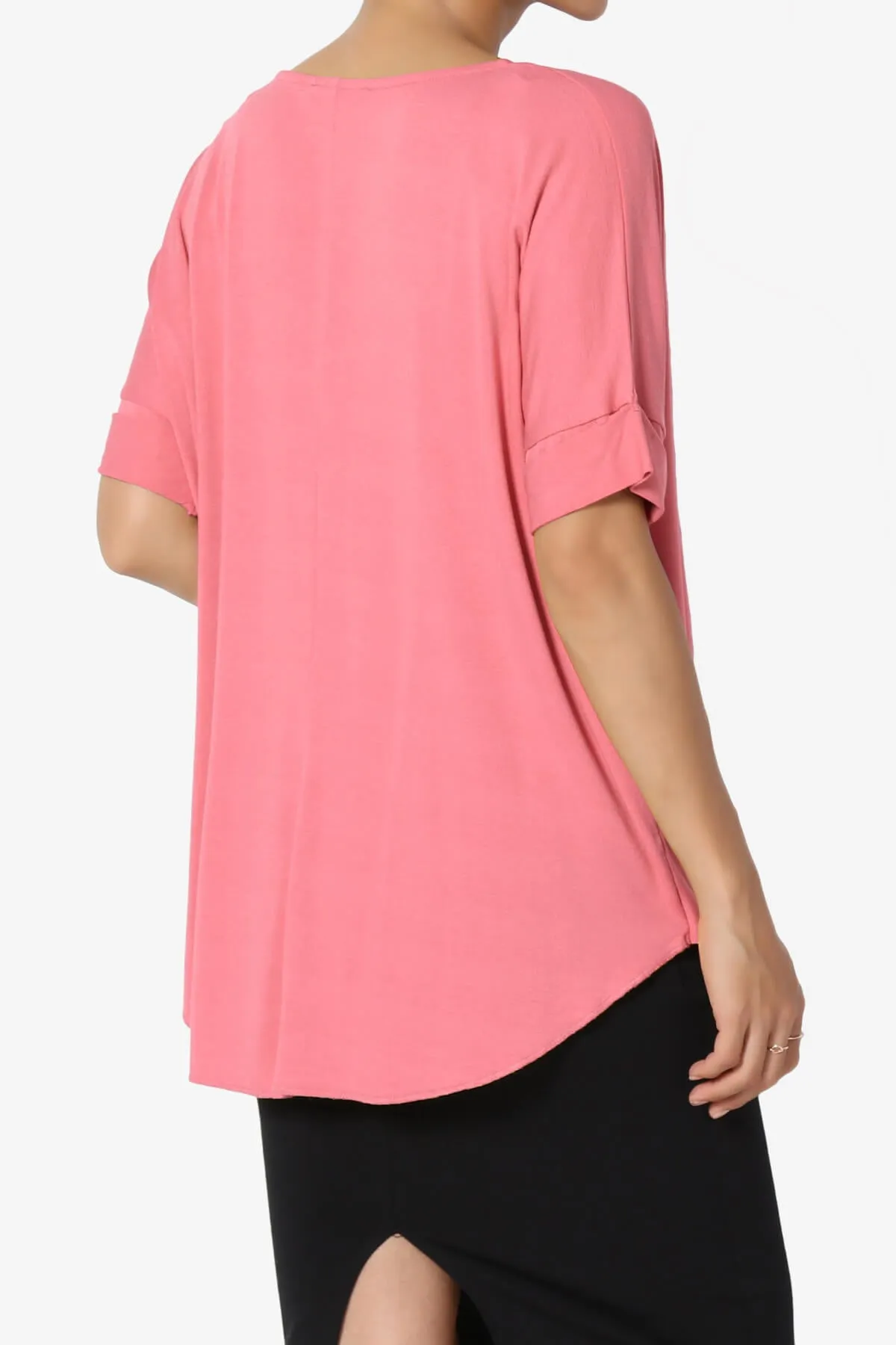 Tackle Wrap Hi-Low Crepe Knit Top PLUS
