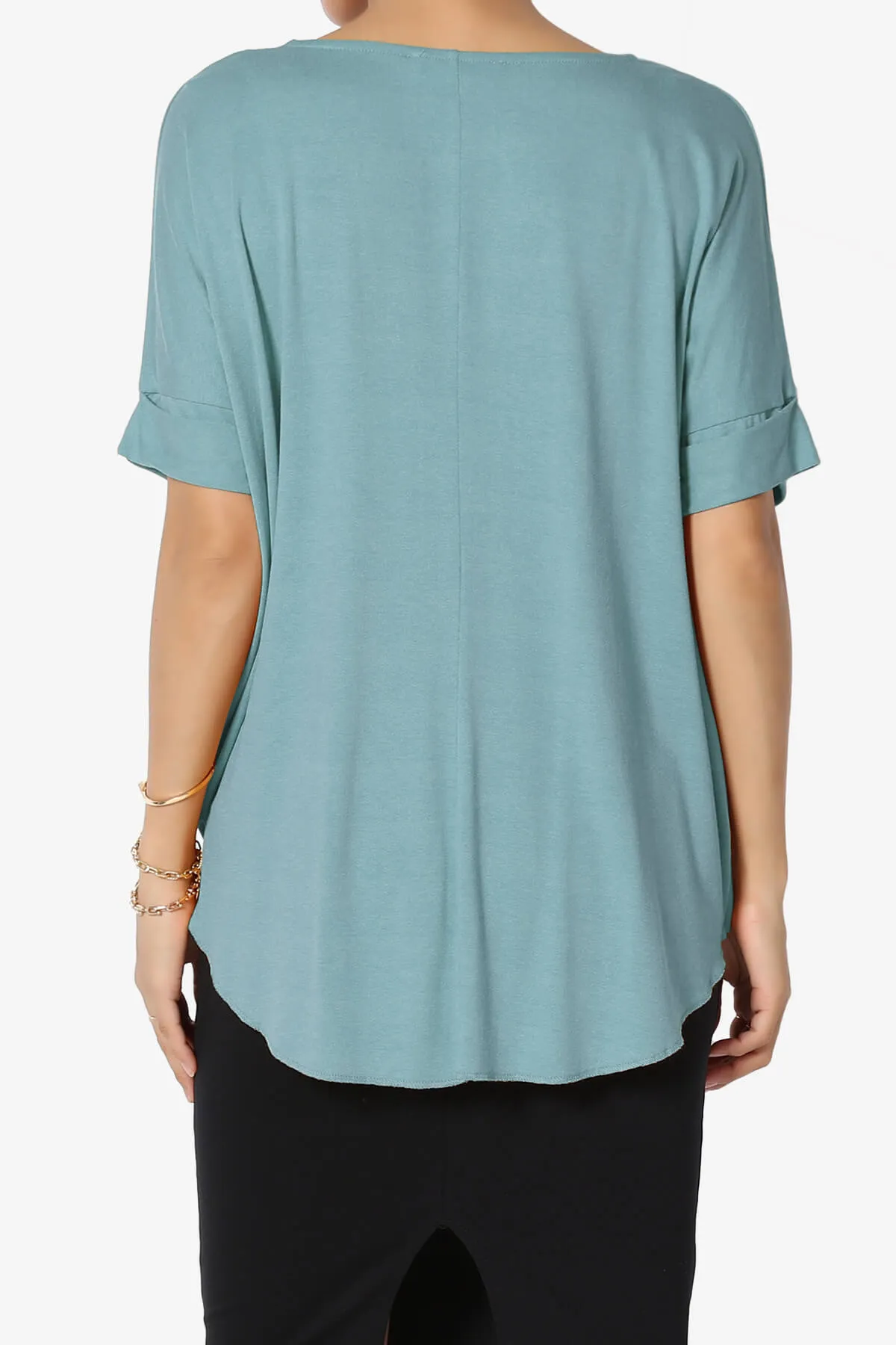 Tackle Wrap Hi-Low Crepe Knit Top PLUS