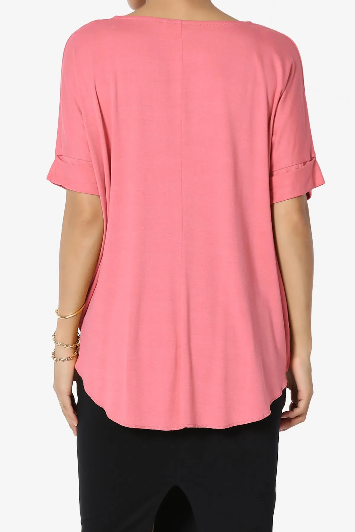 Tackle Wrap Hi-Low Crepe Knit Top PLUS
